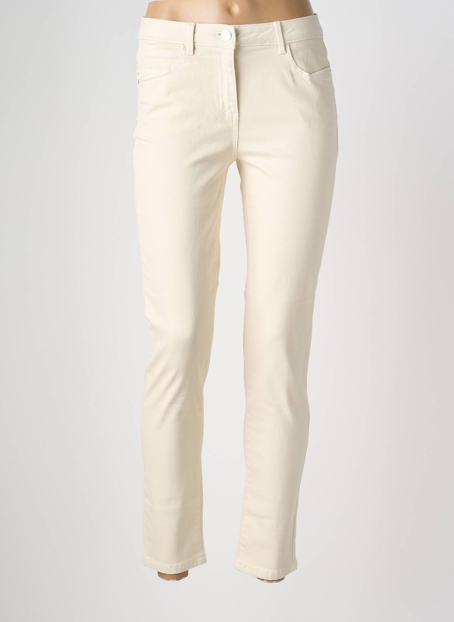 Pantalon slim elasticitate mărime normală bej MORGAN femeie