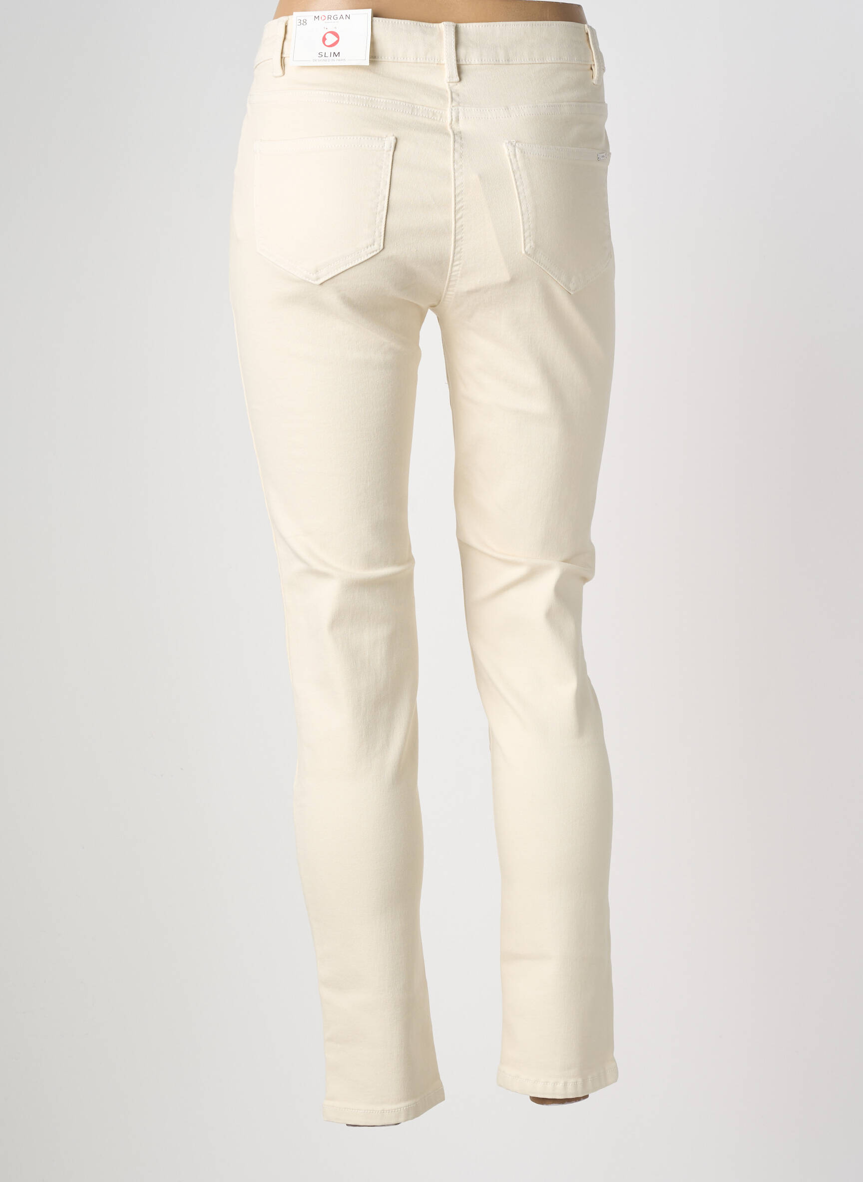Pantalon slim elasticitate mărime normală bej MORGAN femeie