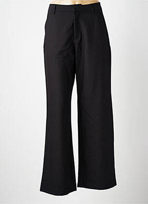 Pantalon larg țesătură poplin talie înaltă negru TIFFOSI femeie