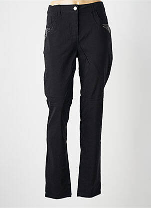 Pantalon slim țesătură poplin mărime normală negru ZHENZI femeie