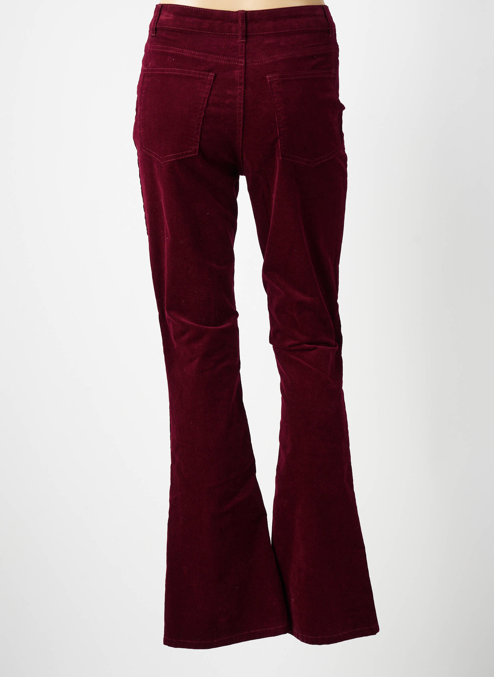 Pantalon evazat elasticitate talie înaltă roșu PIECES femeie