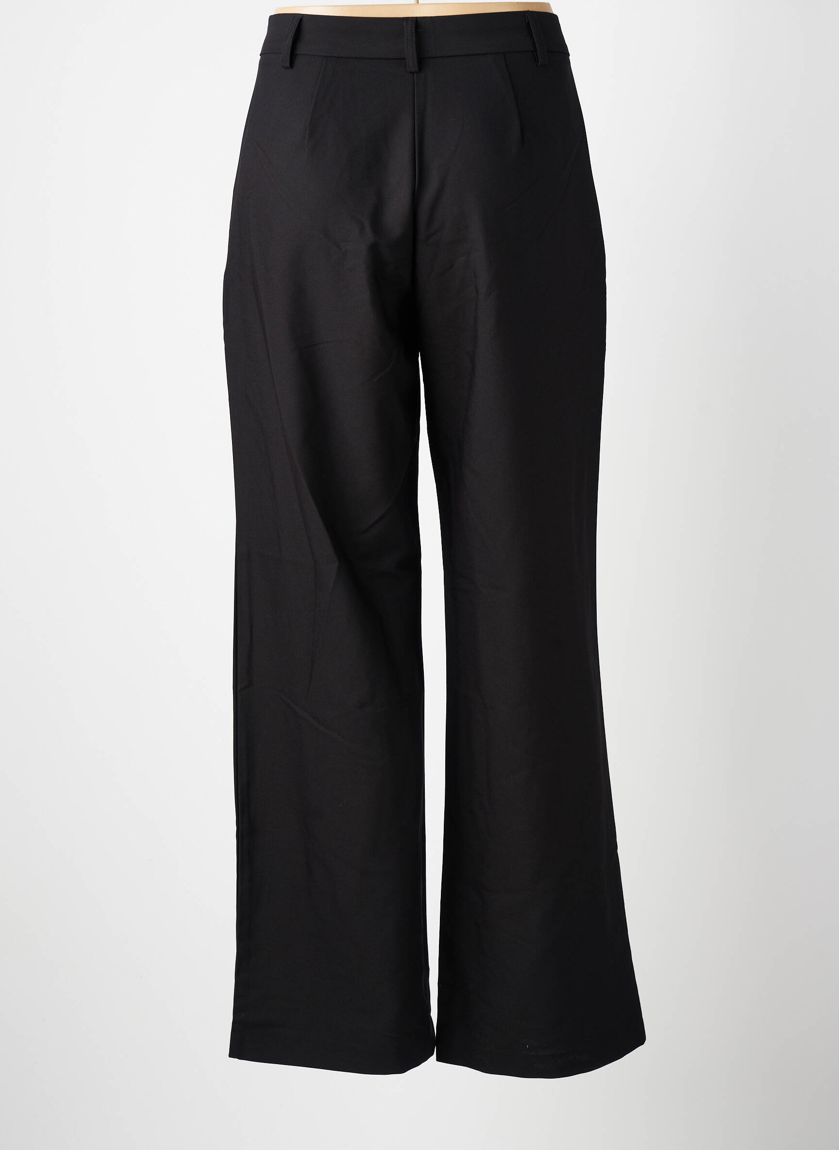 Pantalon larg țesătură poplin talie înaltă negru TIFFOSI femeie