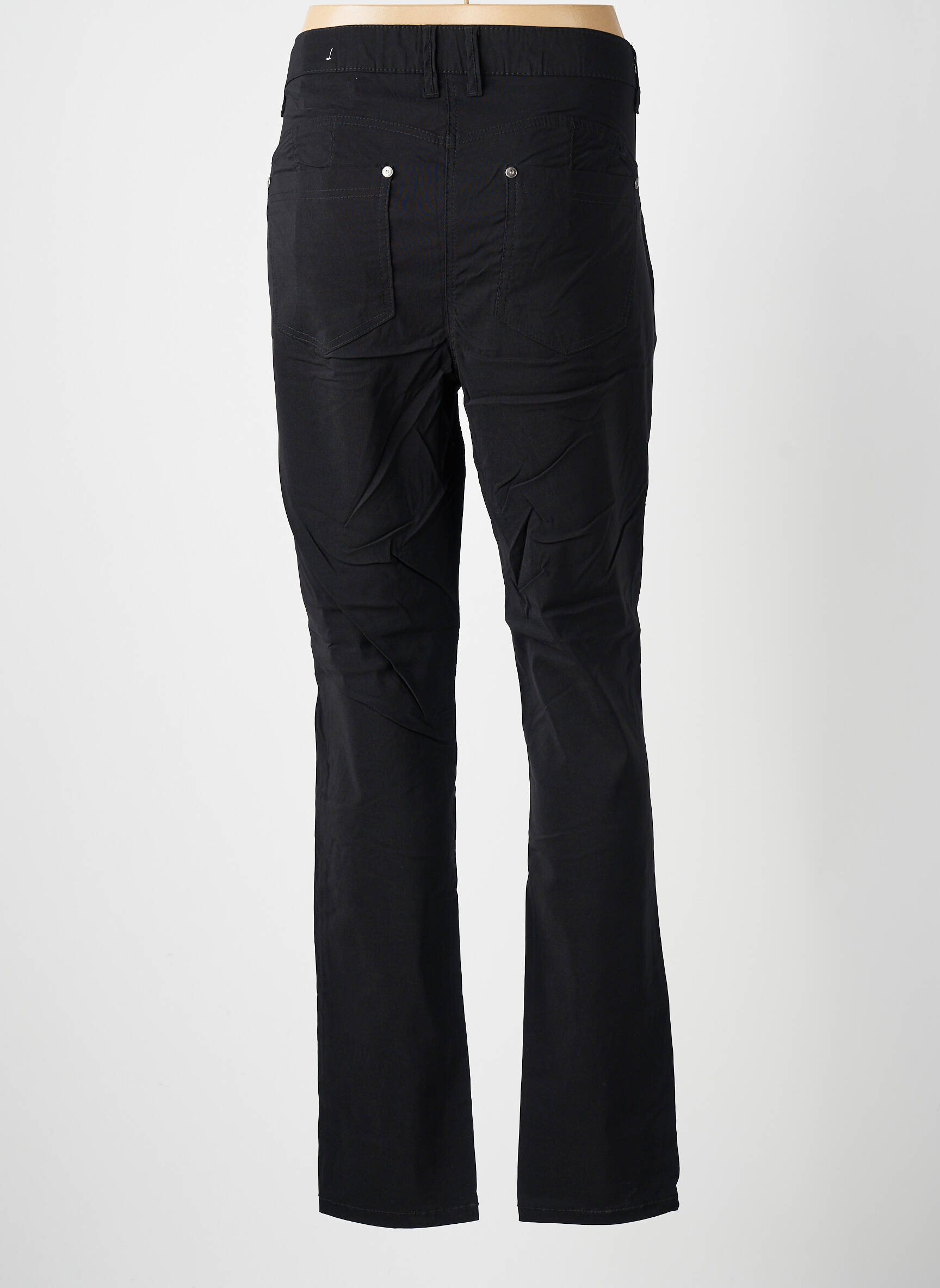 Pantalon slim țesătură poplin mărime normală negru ZHENZI femeie