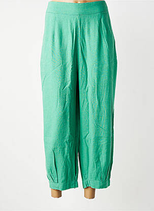 Pantalon 7/8 talie cu cleme mărime normală verde LILY & ME femeie