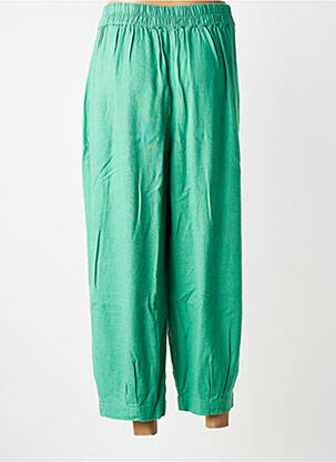 Pantalon 7/8 talie cu cleme mărime normală verde LILY & ME femeie