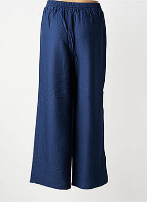 Pantalon larg țesătură crep mărime normală albastru C'EST BEAU LA VIE femeie