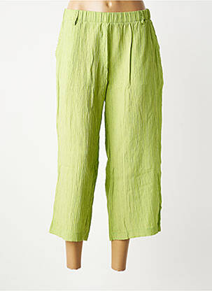 Pantalon trei sferturi talie elastică mărime normală verde ZHENZI femeie