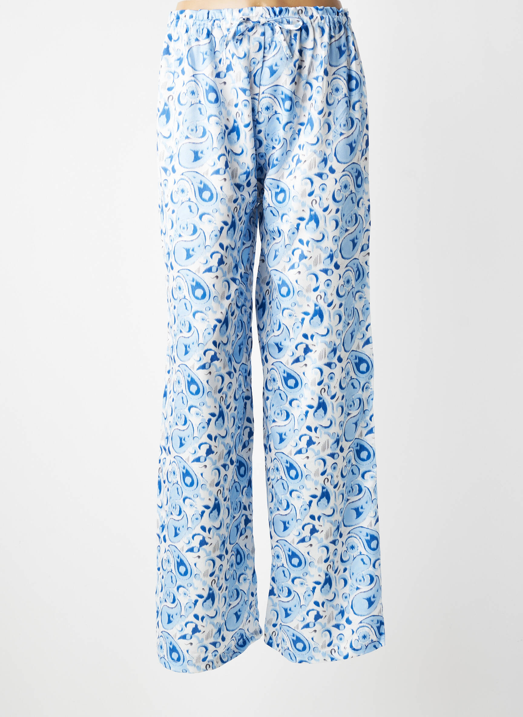 Pantalon larg țesătură crep mărime normală albastru TIFFOSI femeie