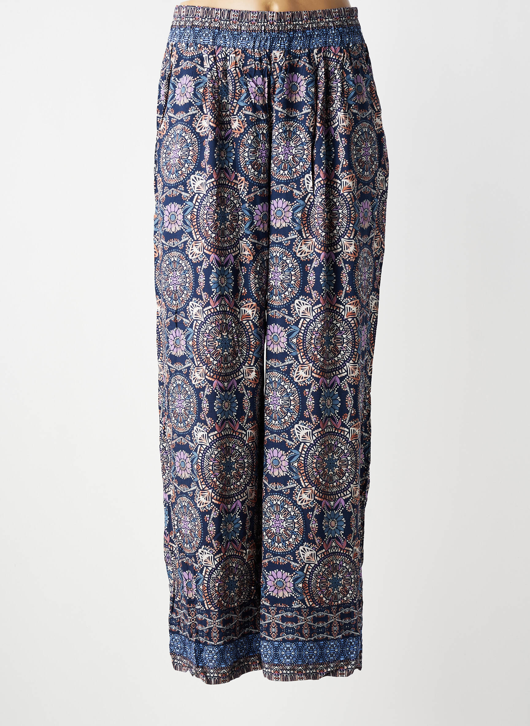Pantalon drept țesătură poplin mărime normală albastru MOLLY BRACKEN femeie