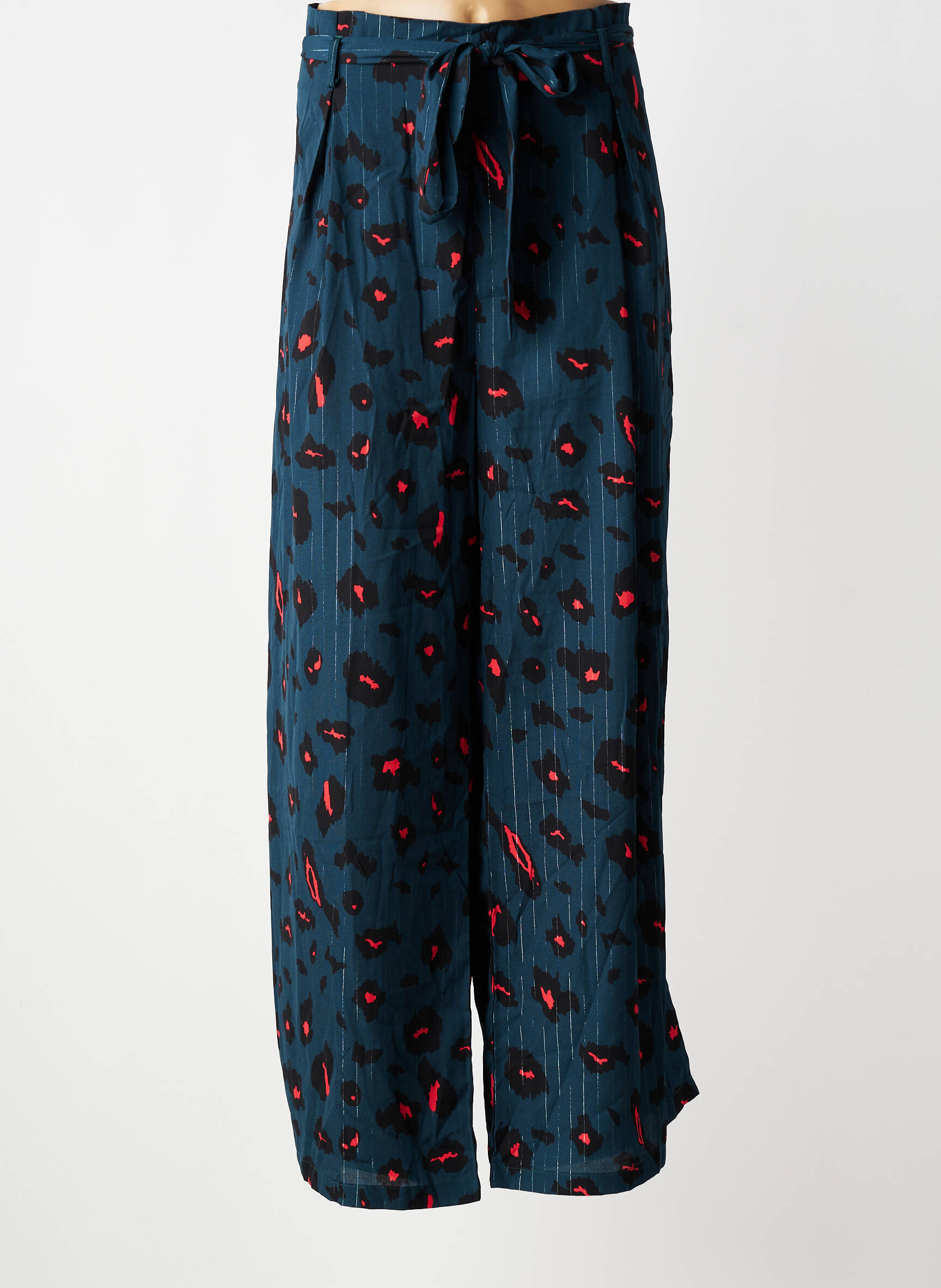 Pantalon larg croială fluidă mărime normală albastru MAELLE femeie