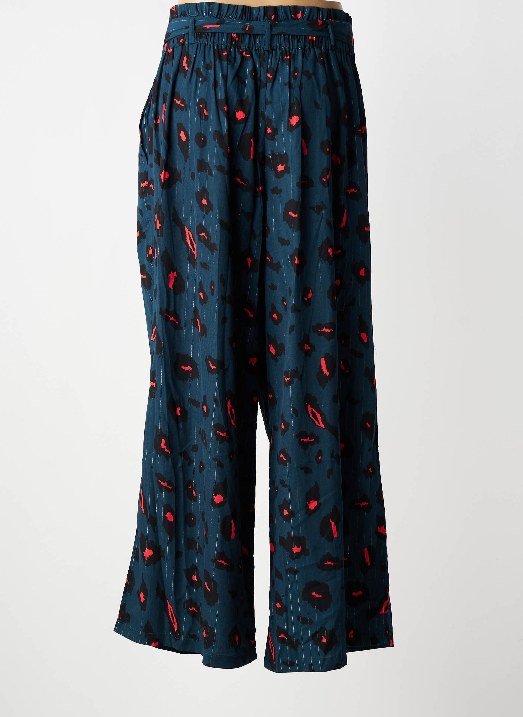Pantalon larg croială fluidă mărime normală albastru MAELLE femeie