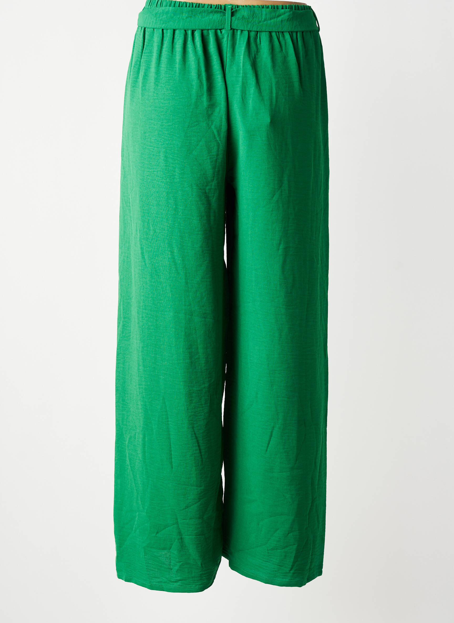 Pantalon larg croială fluidă mărime normală verde PM MERE & FILLE femeie