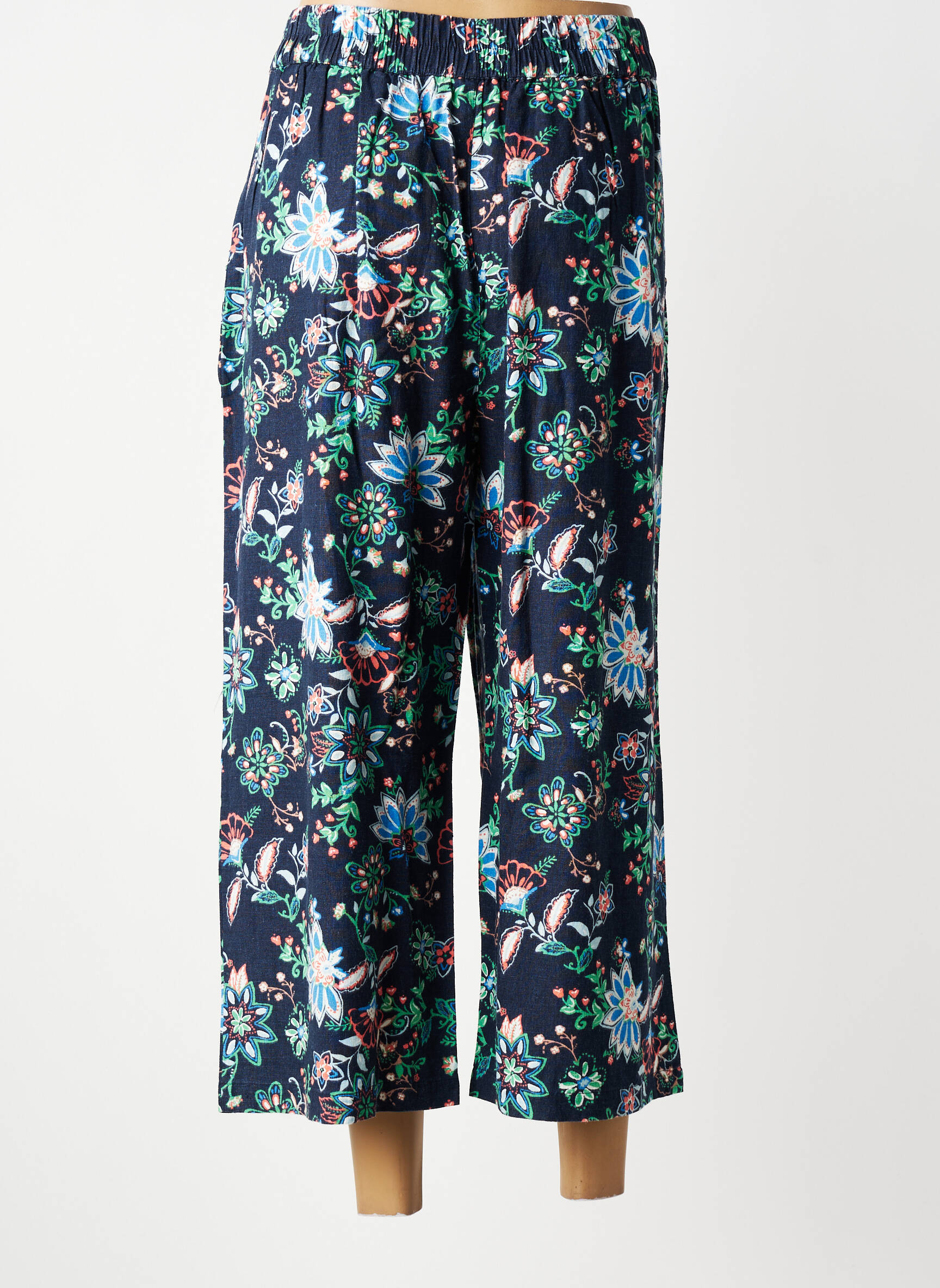 Pantalon 7/8 talie cu cleme mărime normală albastru LILY & ME femeie