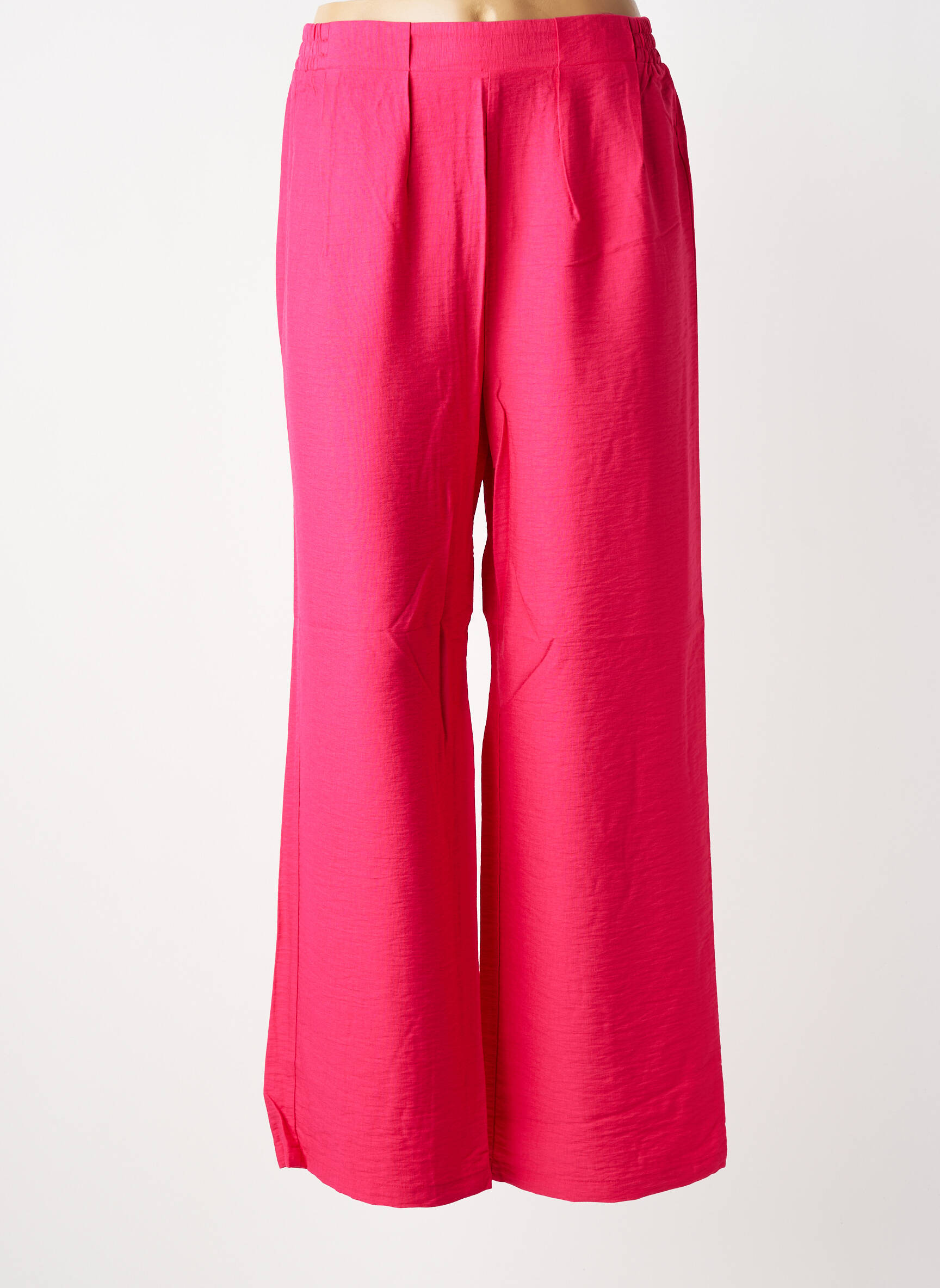 Pantalon larg țesătură crep mărime normală roz C'EST BEAU LA VIE femeie