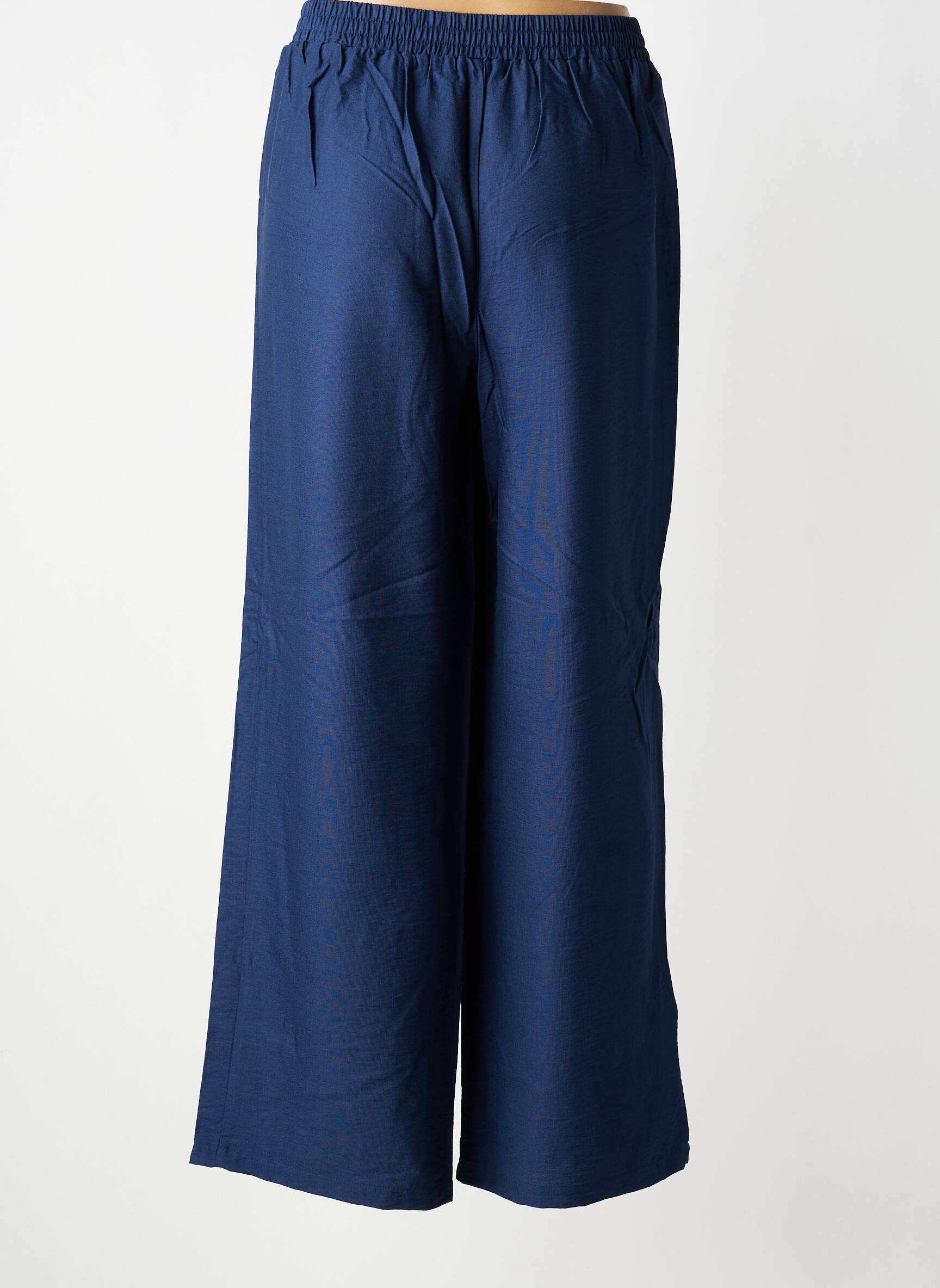 Pantalon larg țesătură crep mărime normală albastru C'EST BEAU LA VIE femeie