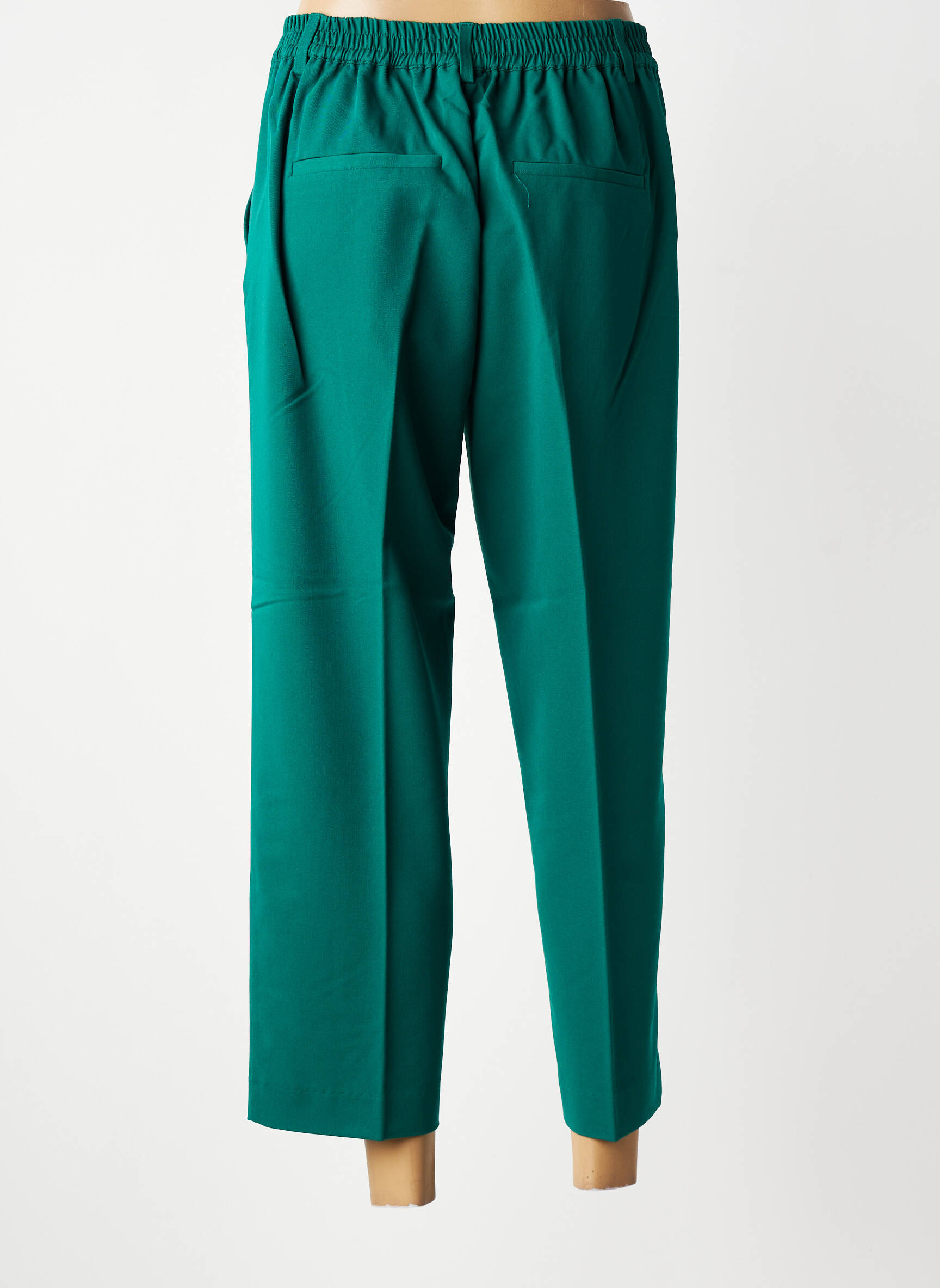 Pantalon 7/8 talie elastică mărime normală verde KAFFE femeie