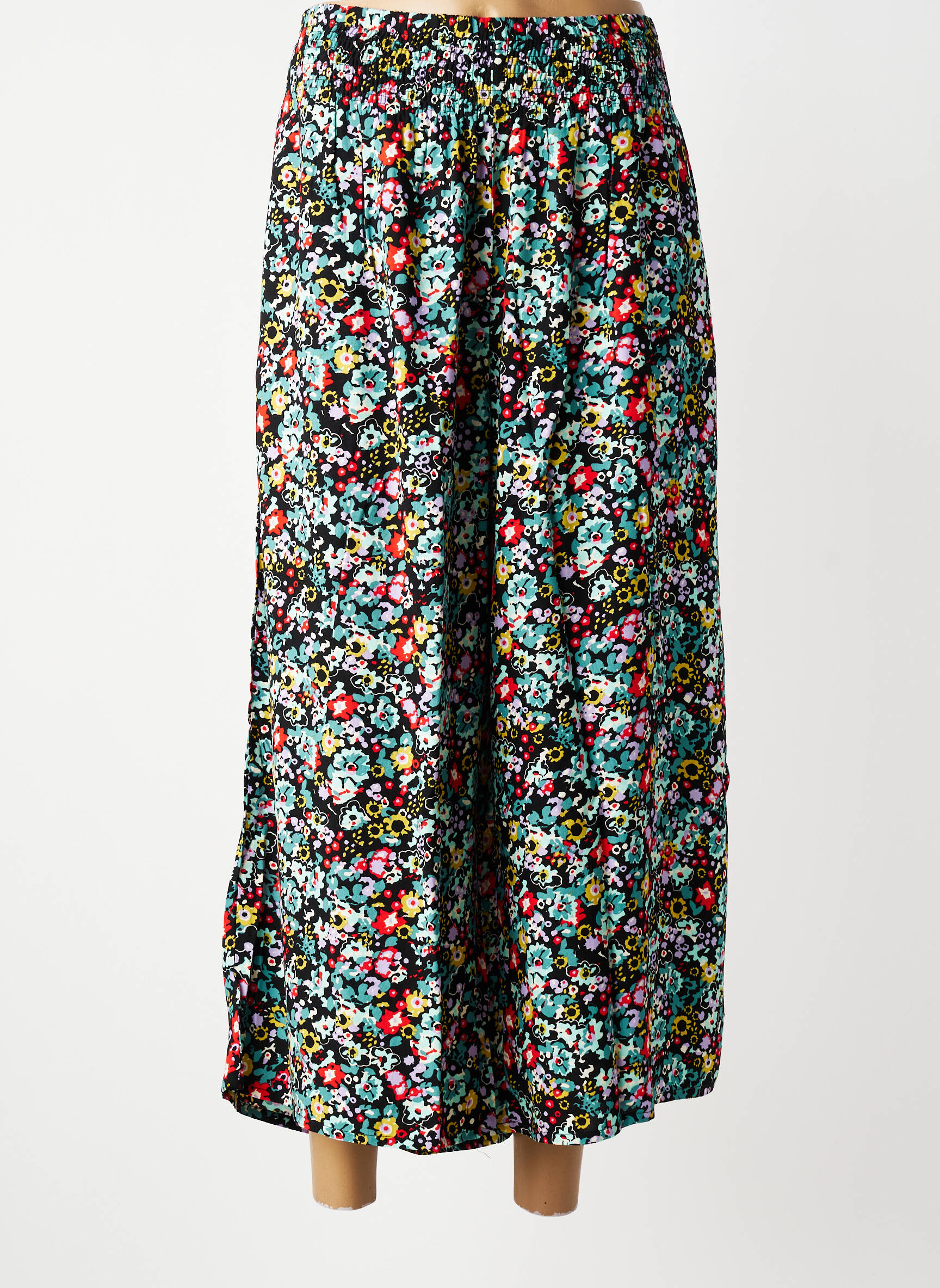 Pantalon 7/8 talie elastică mărime normală negru LILY & ME femeie
