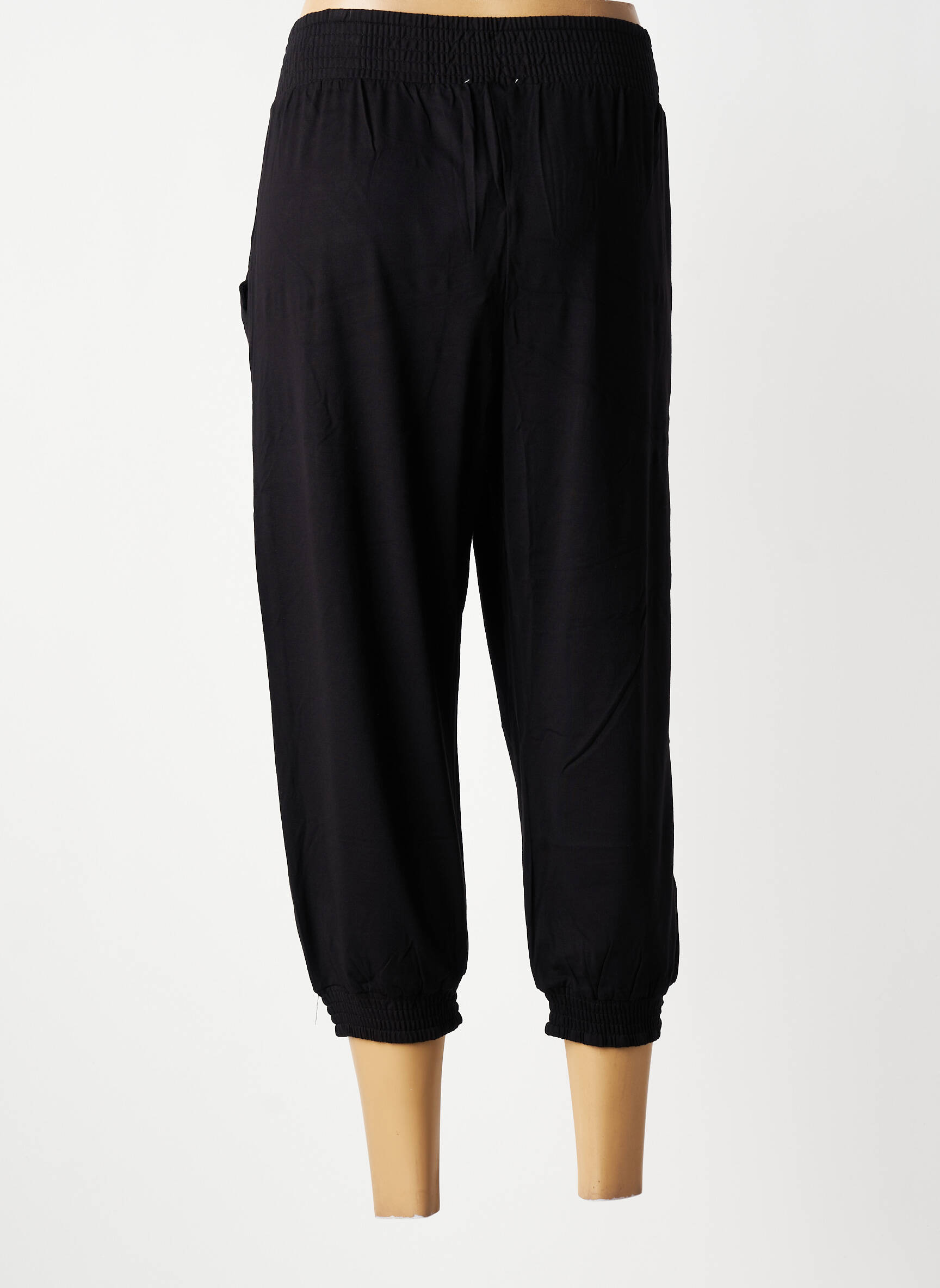 Pantalon trei sferturi elasticitate mărime normală negru ZHENZI femeie