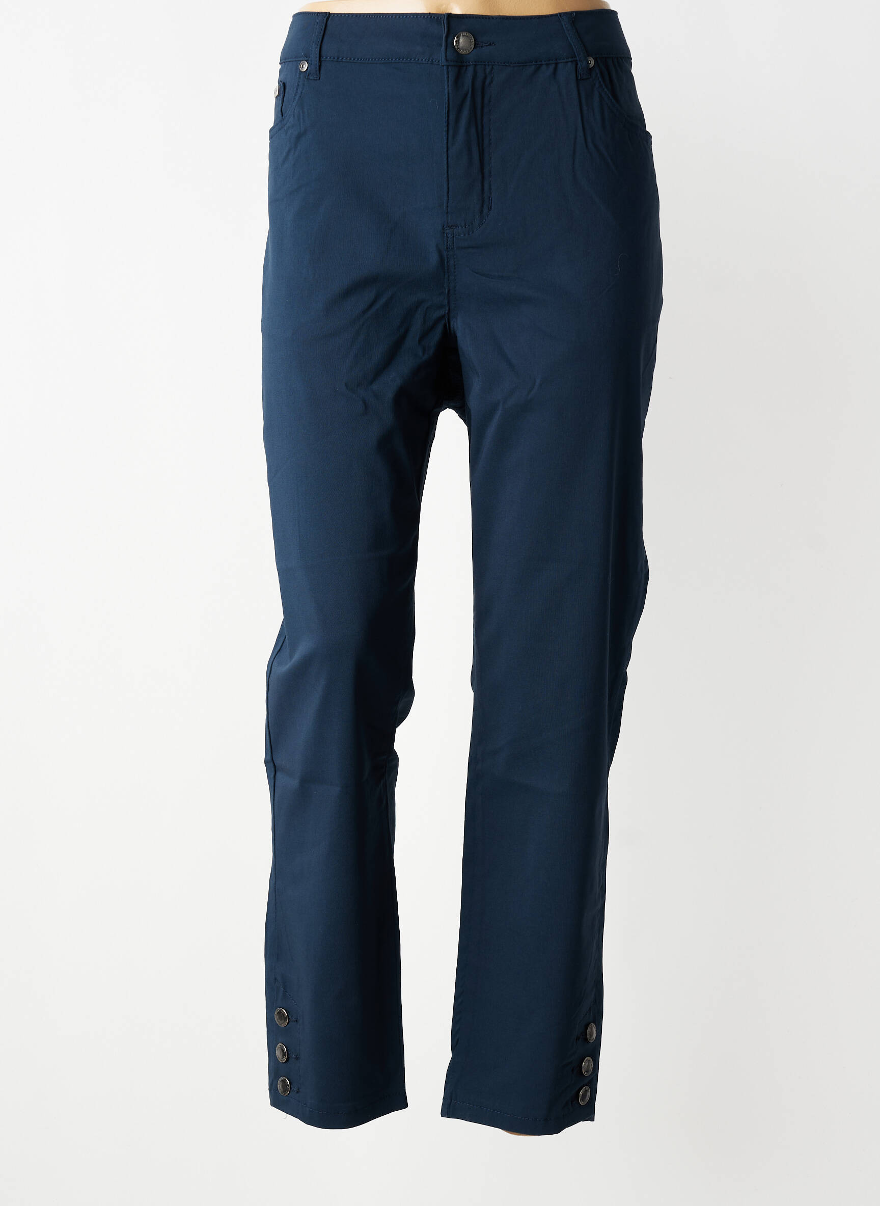Pantalon drept elasticitate mărime normală albastru ZHENZI femeie