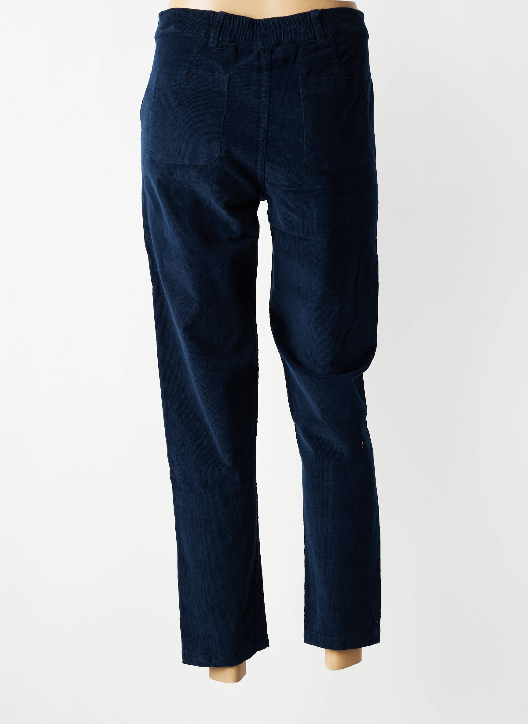 Pantalon slim talie elastică mărime normală albastru LILY & ME femeie