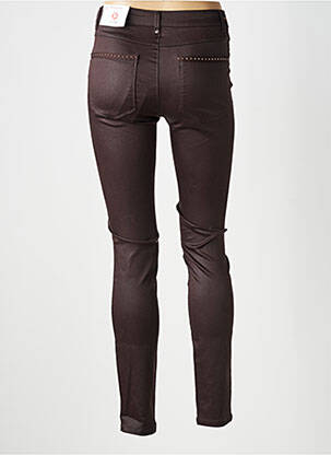 Pantalon slim țesătură poplin mărime normală maro MORGAN femeie