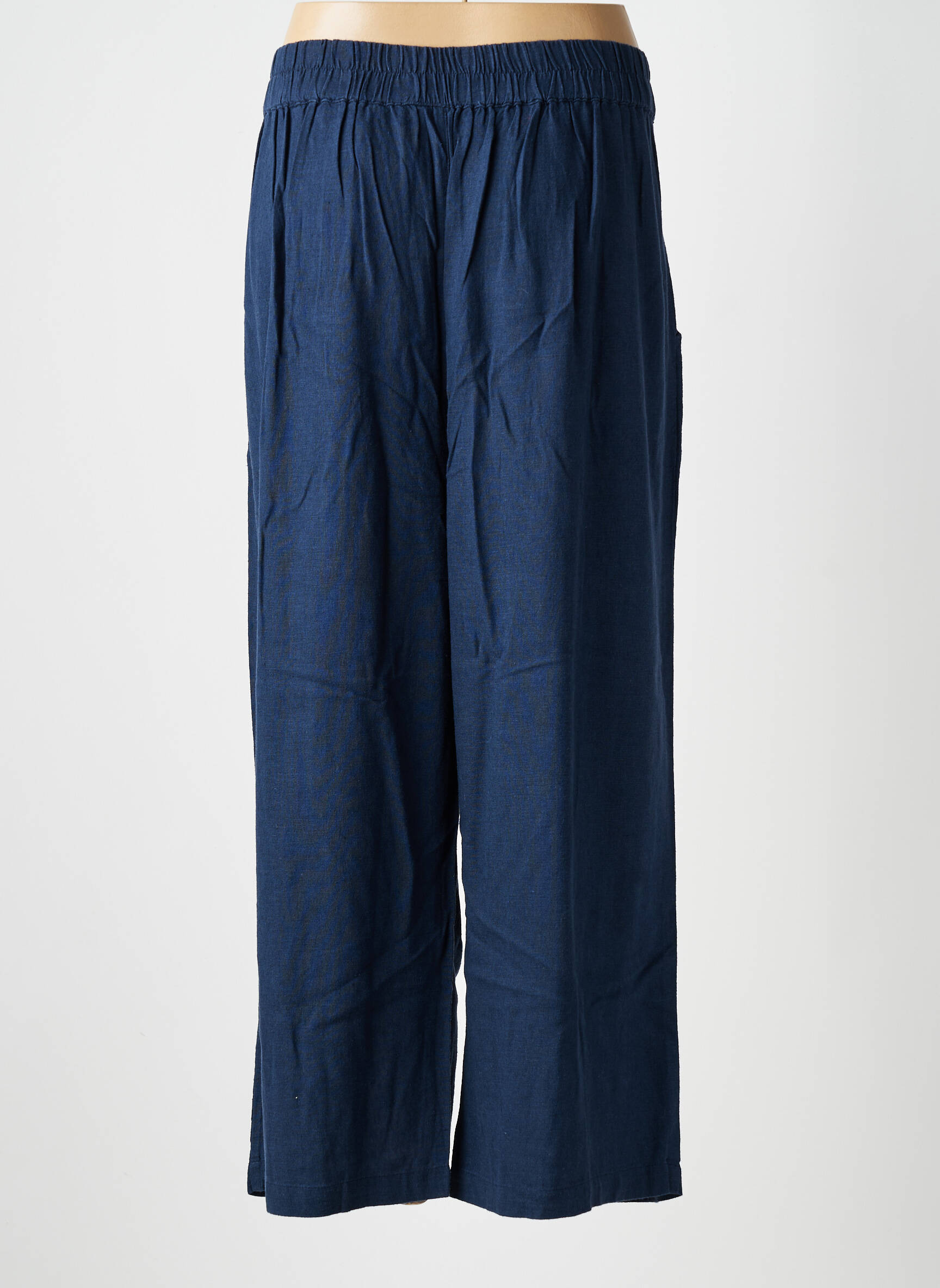 Pantalon larg buzunare mărime normală albastru LILY & ME femeie
