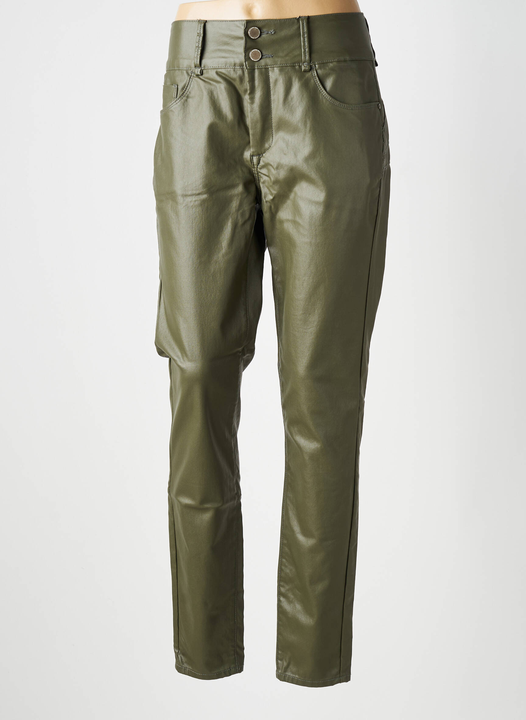 Pantalon slim țesătură acoperită mărime normală verde TIFFOSI femeie