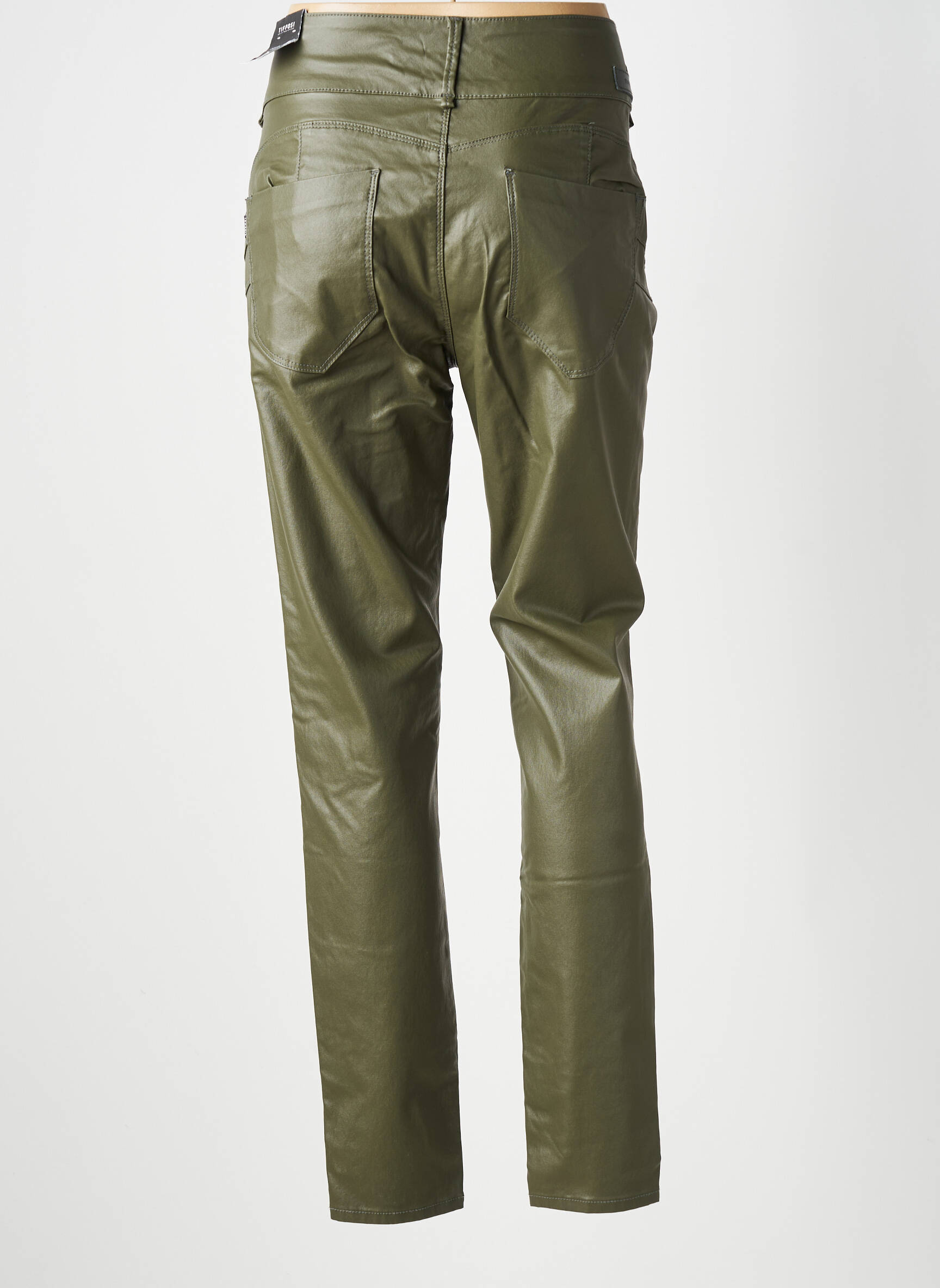 Pantalon slim țesătură acoperită mărime normală verde TIFFOSI femeie