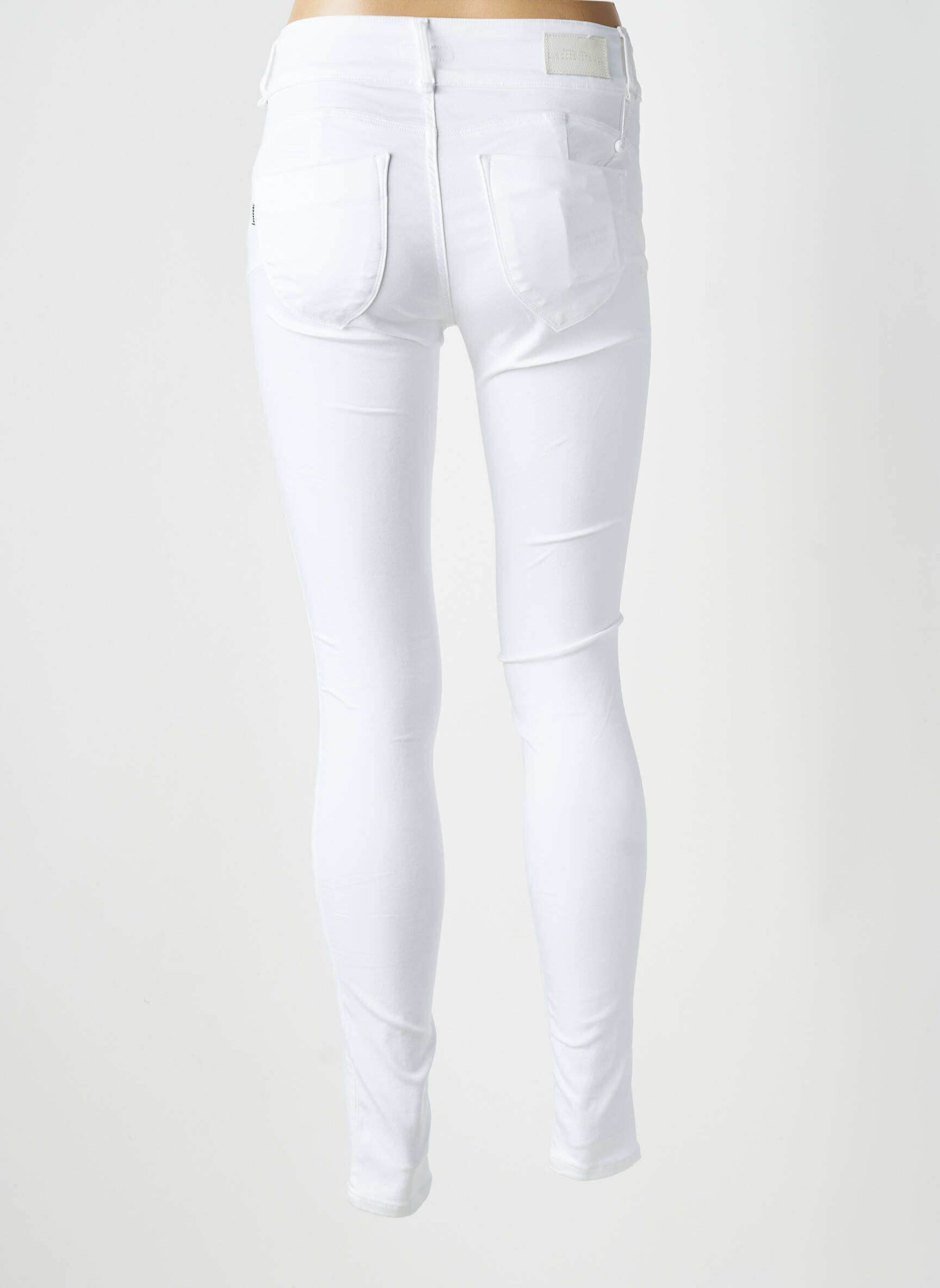 Pantalon slim țesătură poplin mărime normală alb ONE SIZE FILTS ALL femeie