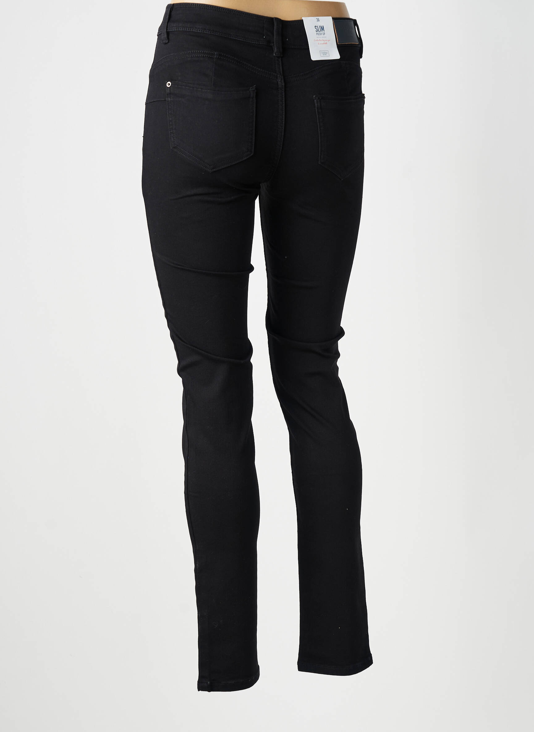 Blugi cu croială slim elasticitate mărime normală negru C'EST BEAU LA VIE femeie