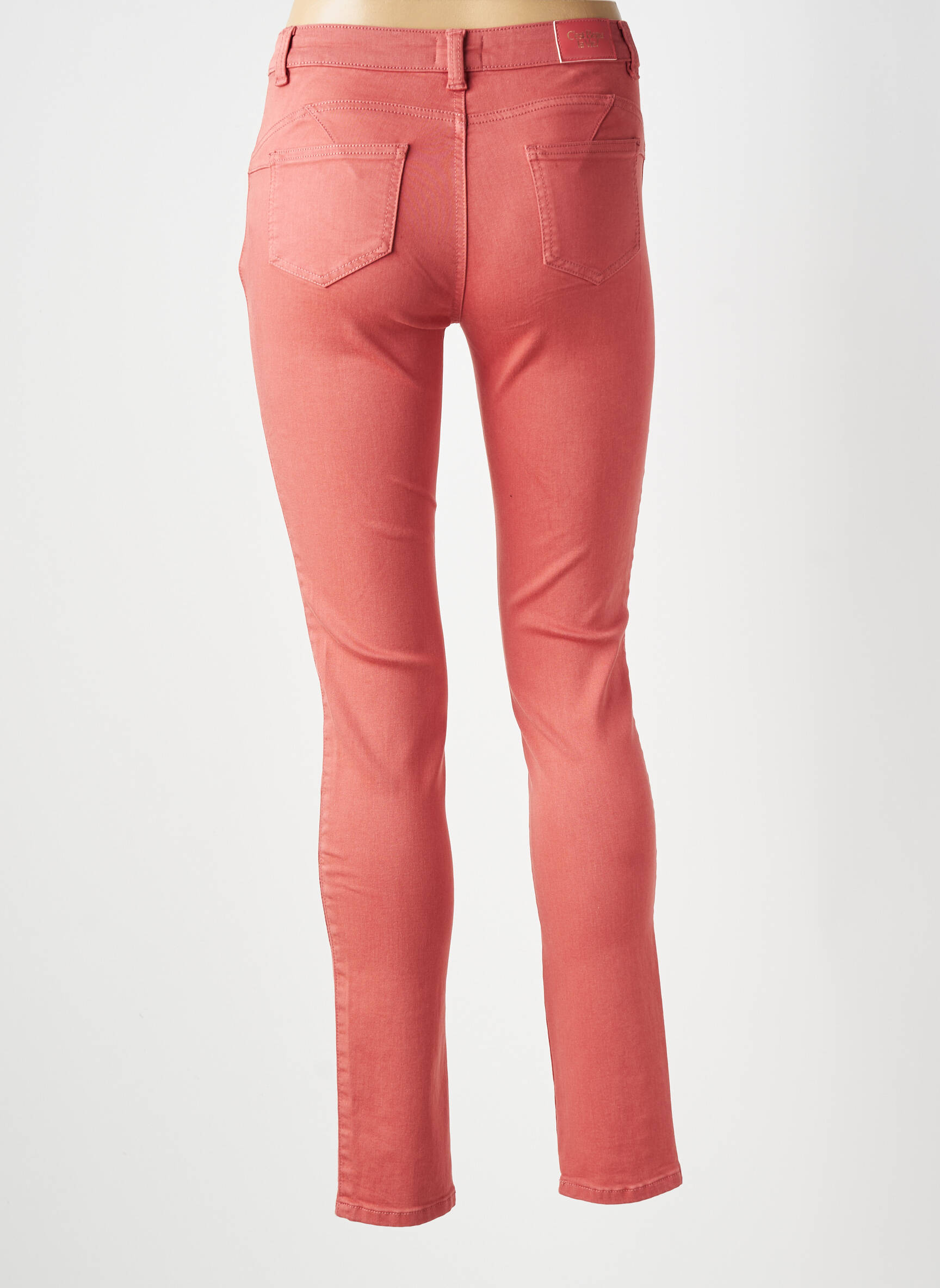 Pantalon slim țesătură poplin mărime normală roz C'EST BEAU LA VIE femeie