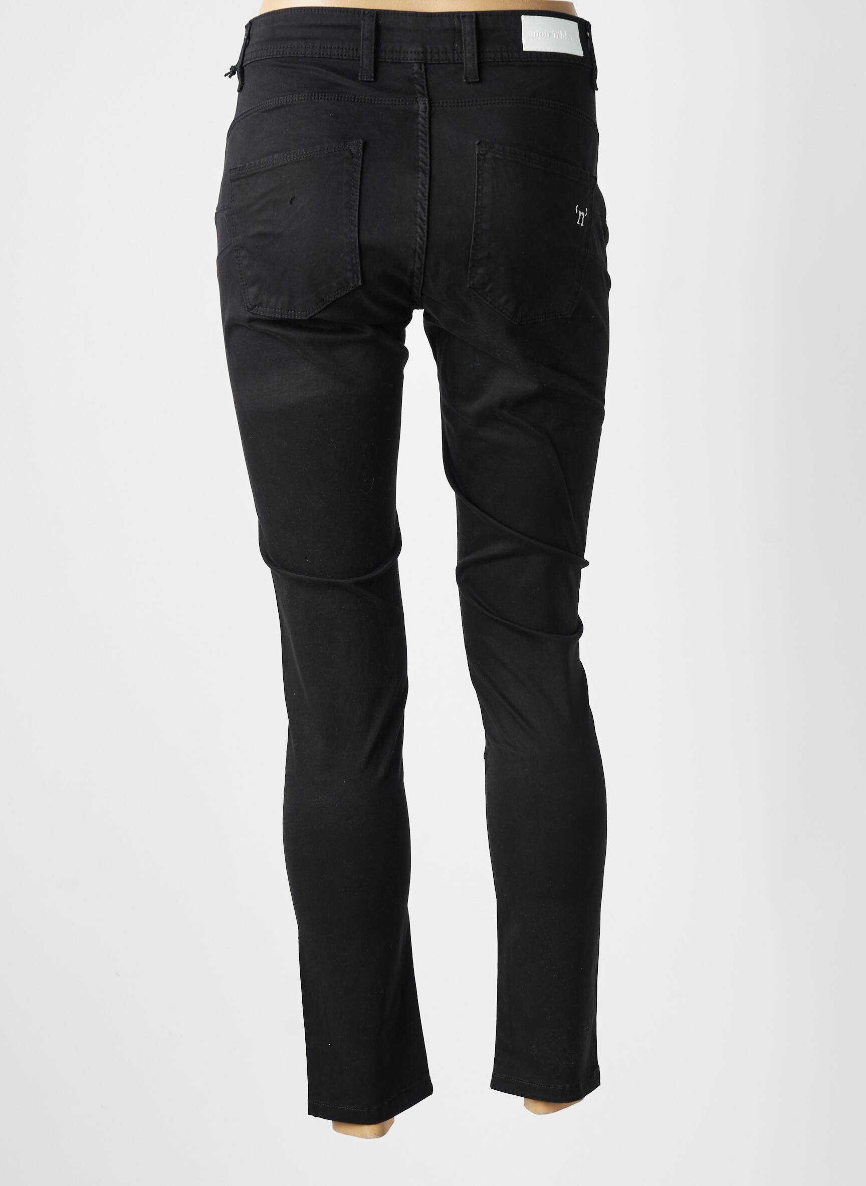 Pantalon slim țesătură poplin mărime normală negru NOIR'N'BLEU femeie