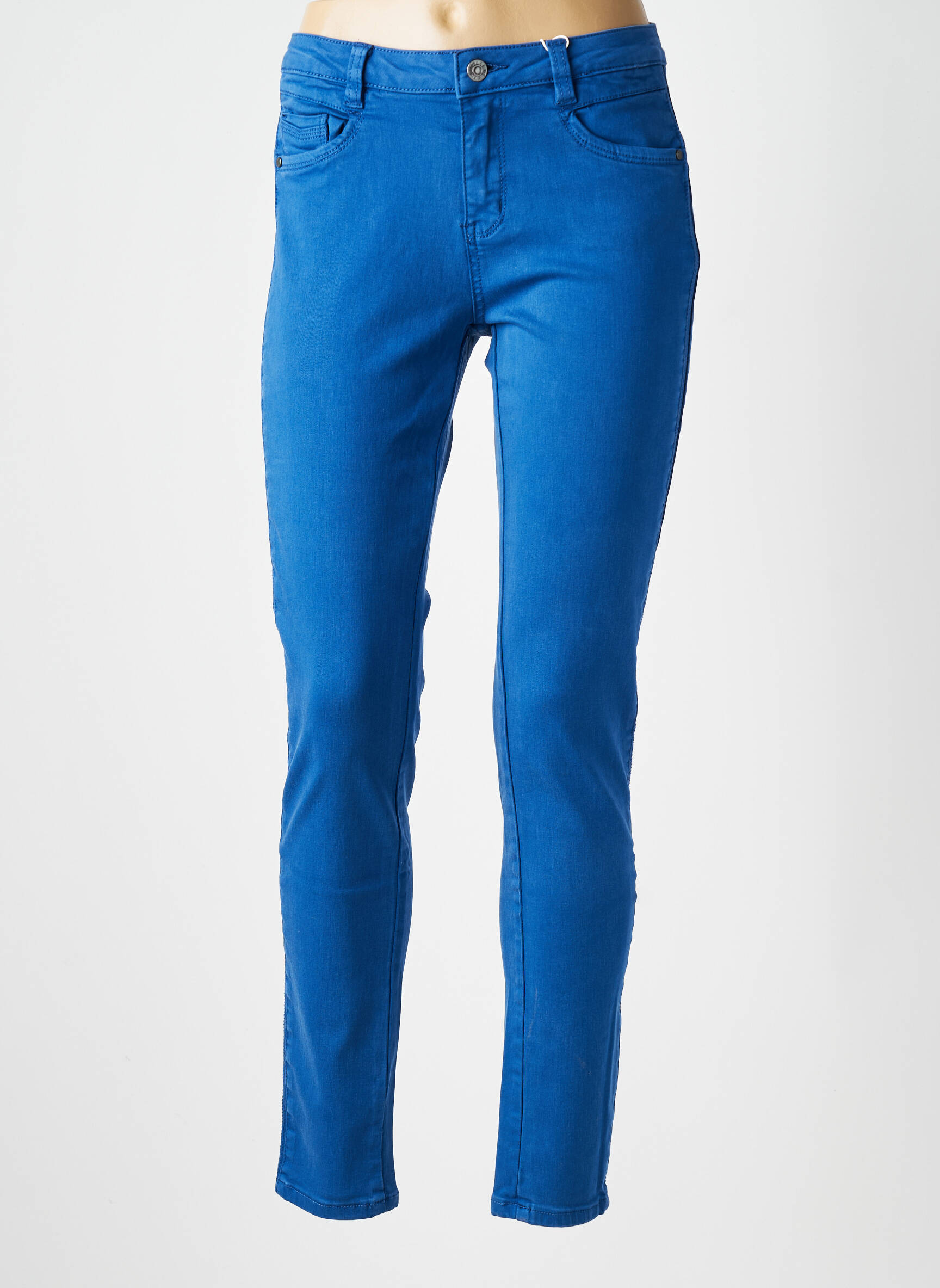 Pantalon slim elasticitate mărime normală albastru C'EST BEAU LA VIE femeie
