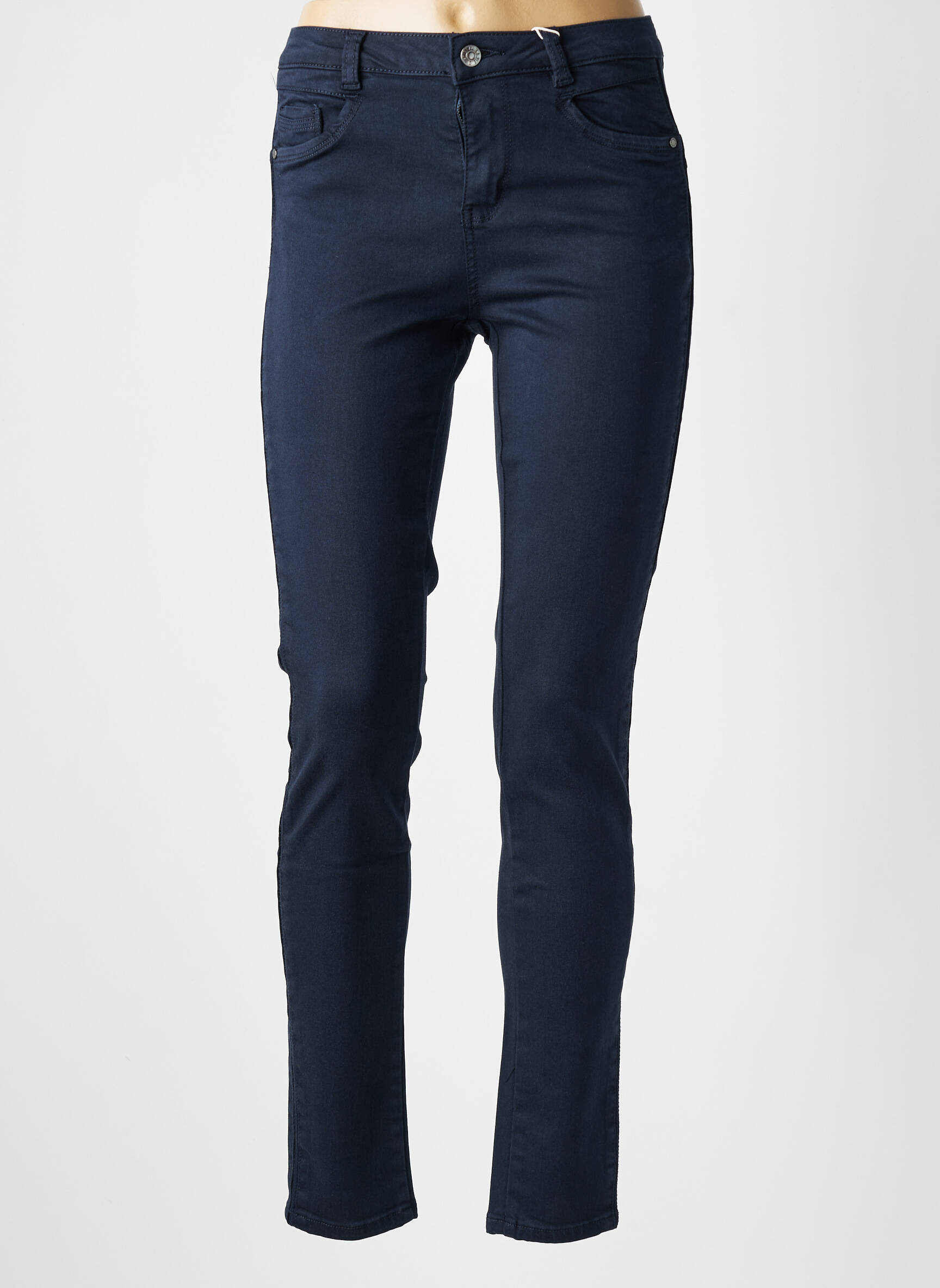 Pantalon slim elasticitate mărime normală albastru închis C'EST BEAU LA VIE femeie
