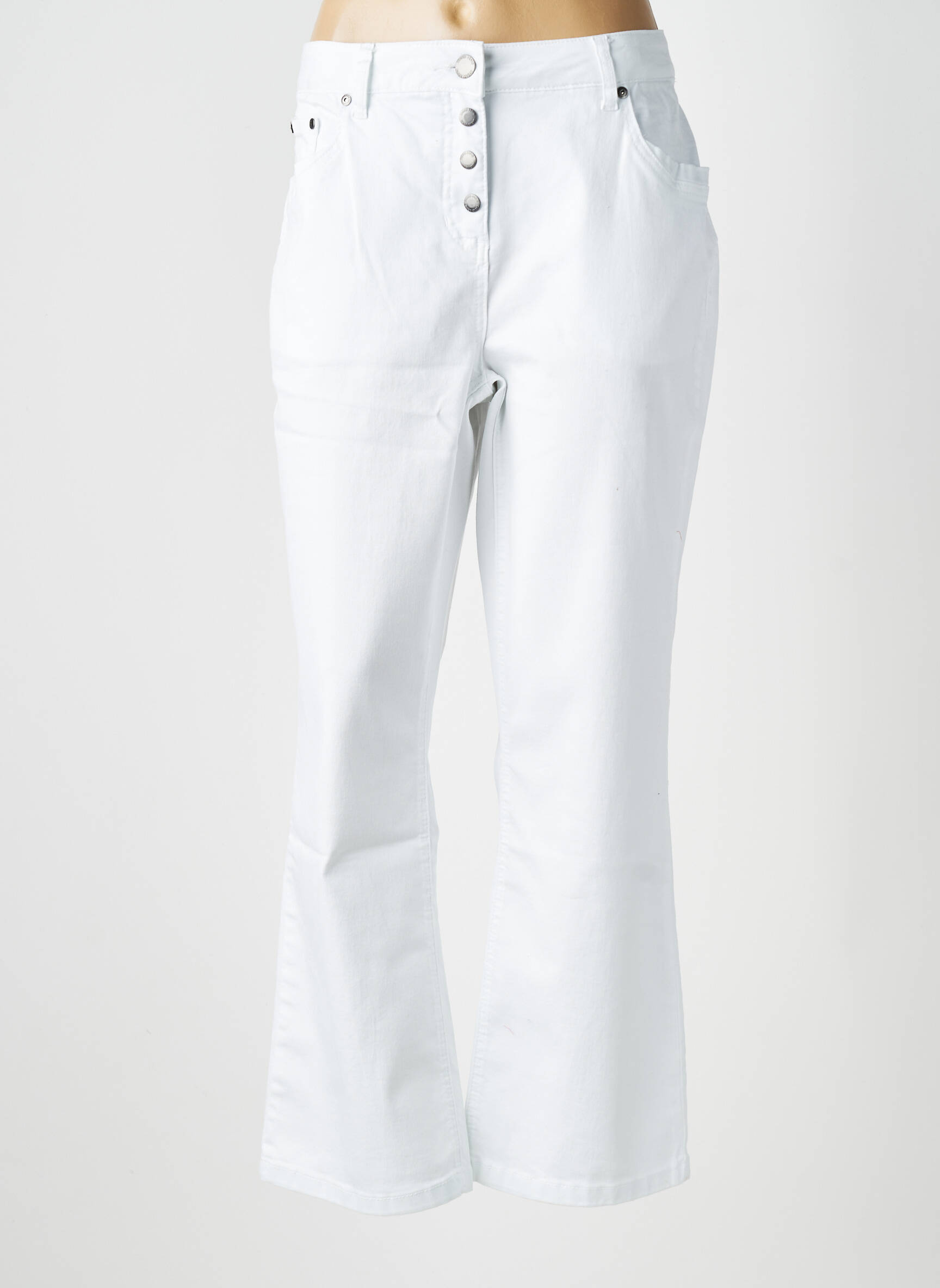Pantalon drept elasticitate mărime normală alb ZHENZI femeie