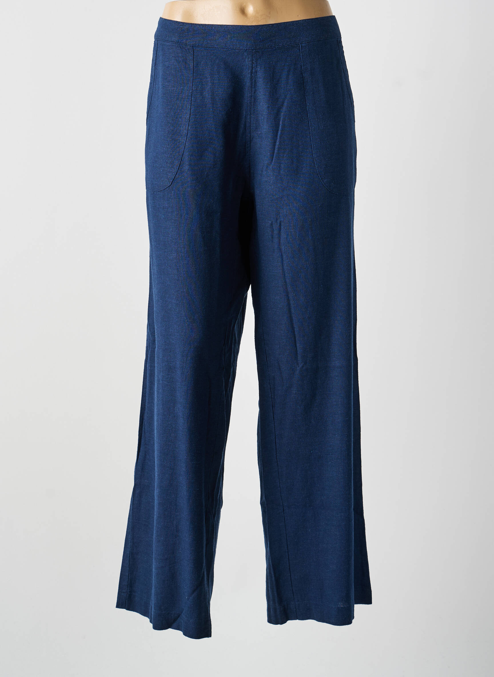 Pantalon larg buzunare mărime normală albastru LILY & ME femeie