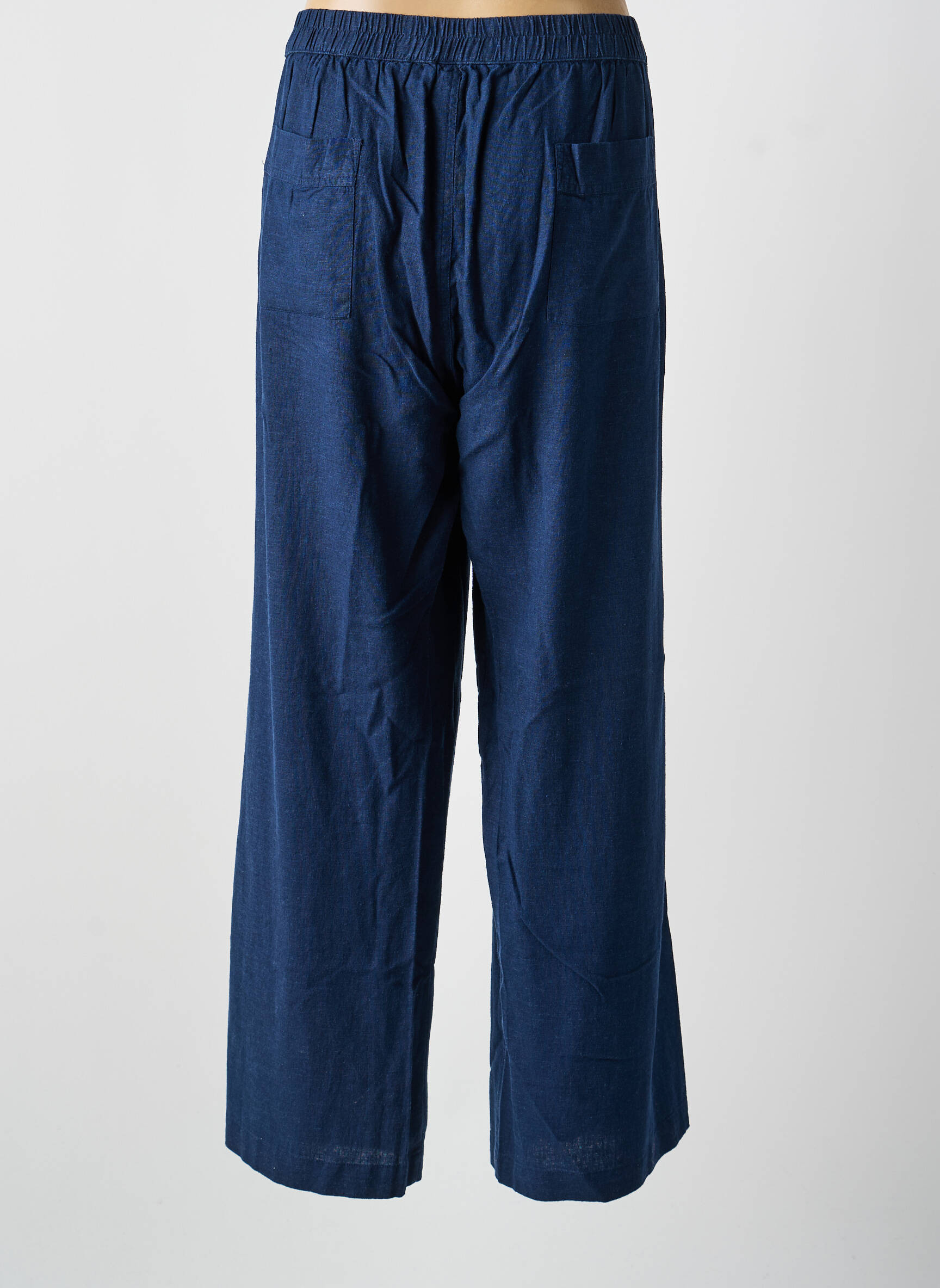 Pantalon larg buzunare mărime normală albastru LILY & ME femeie