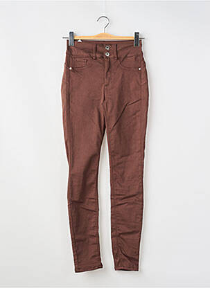 Pantalon slim țesătură poplin mărime normală maro ONE SIZE FILTS ALL femeie