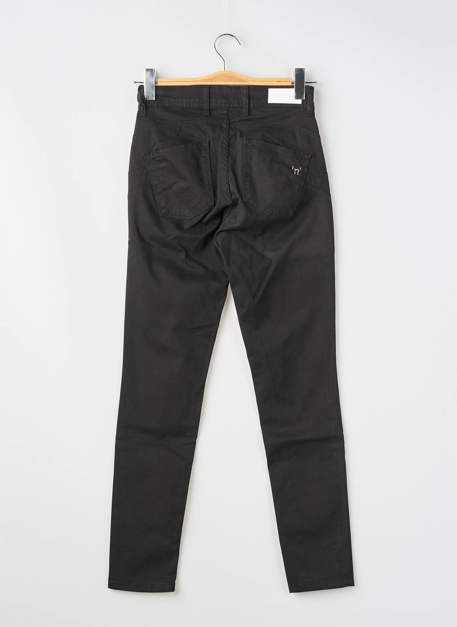 Pantalon slim țesătură poplin mărime normală negru NOIR'N'BLEU femeie
