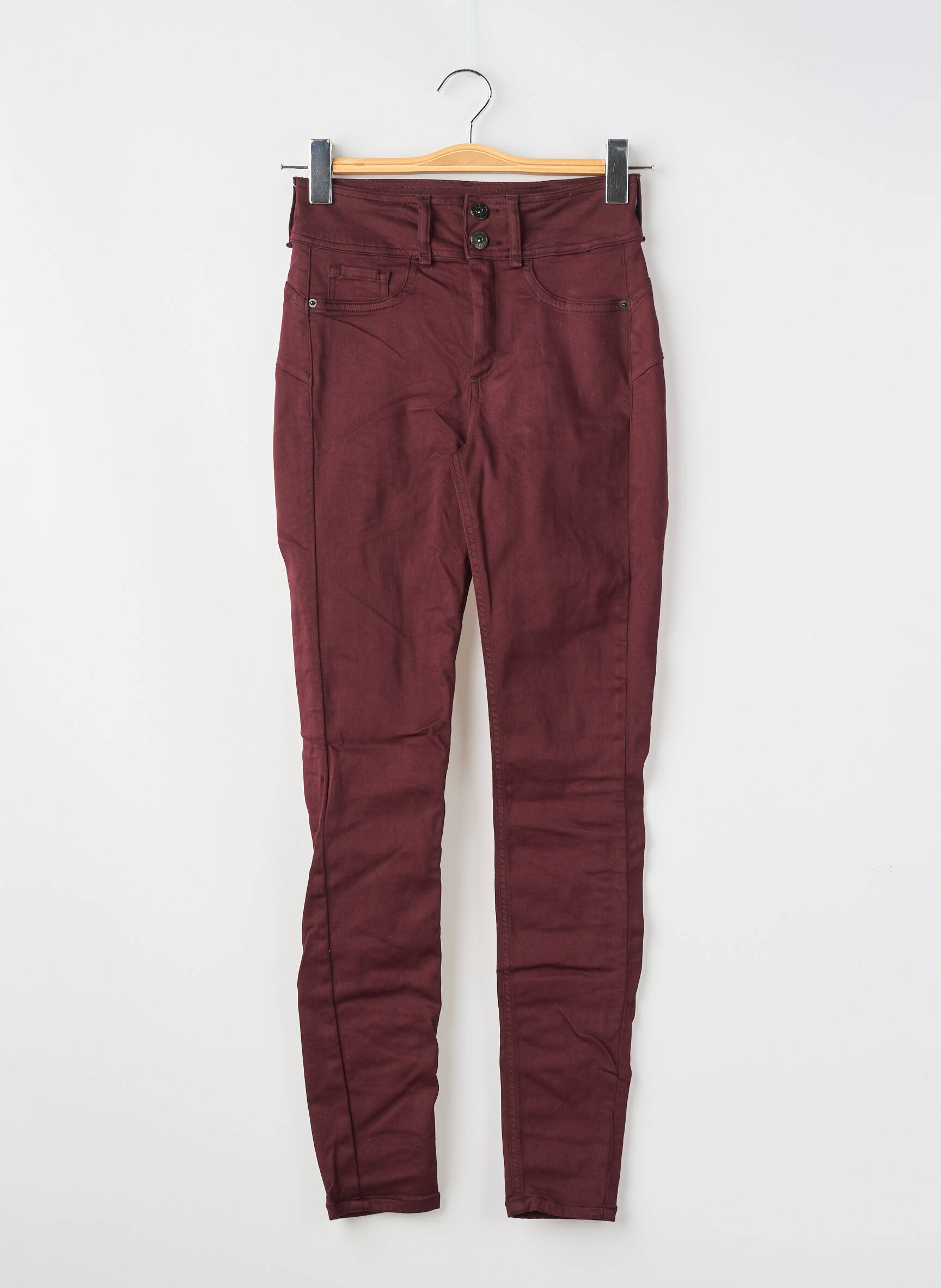 Pantalon slim țesătură poplin mărime normală violet ONE SIZE FILTS ALL femeie