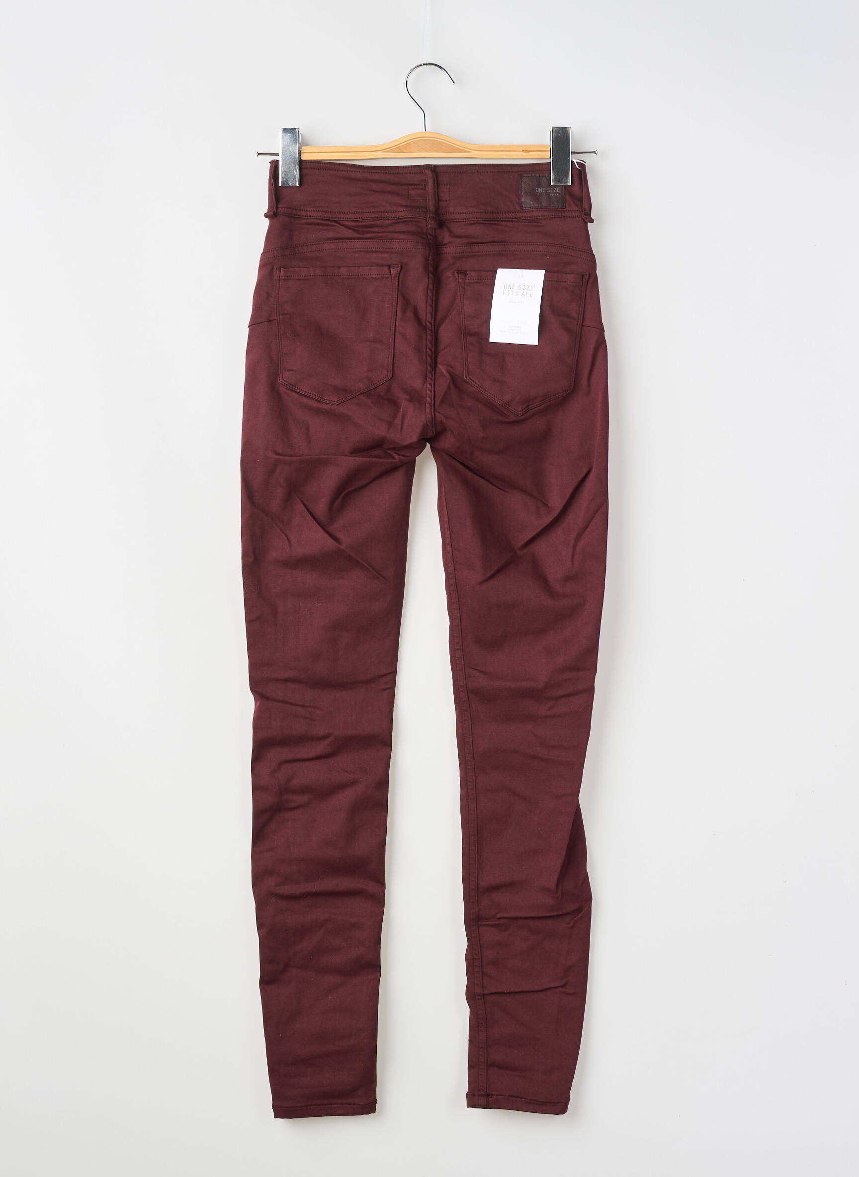 Pantalon slim țesătură poplin mărime normală violet ONE SIZE FILTS ALL femeie