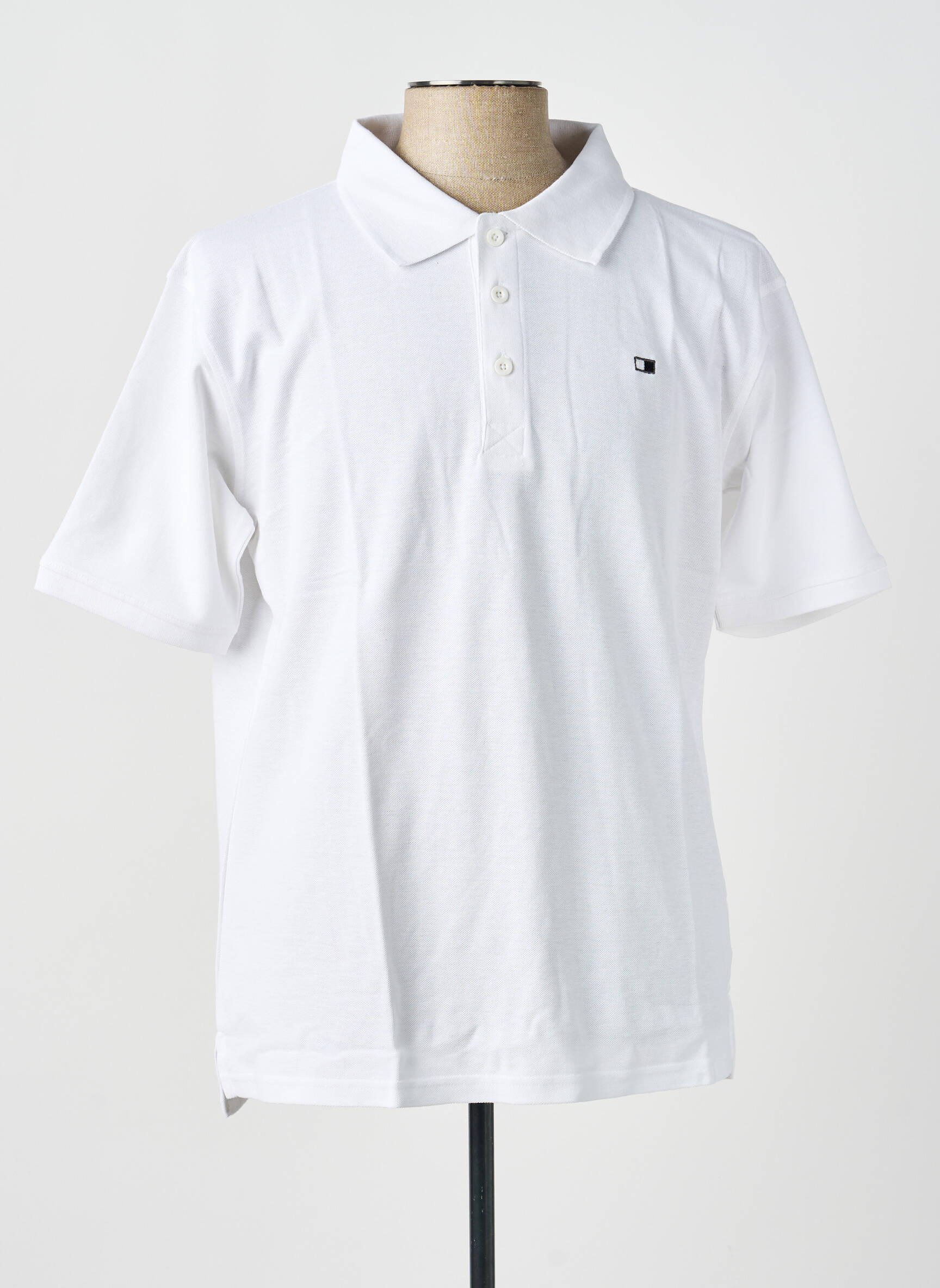 Polo croială dreaptă mâneci scurte alb GWEN & BLACK bărbat