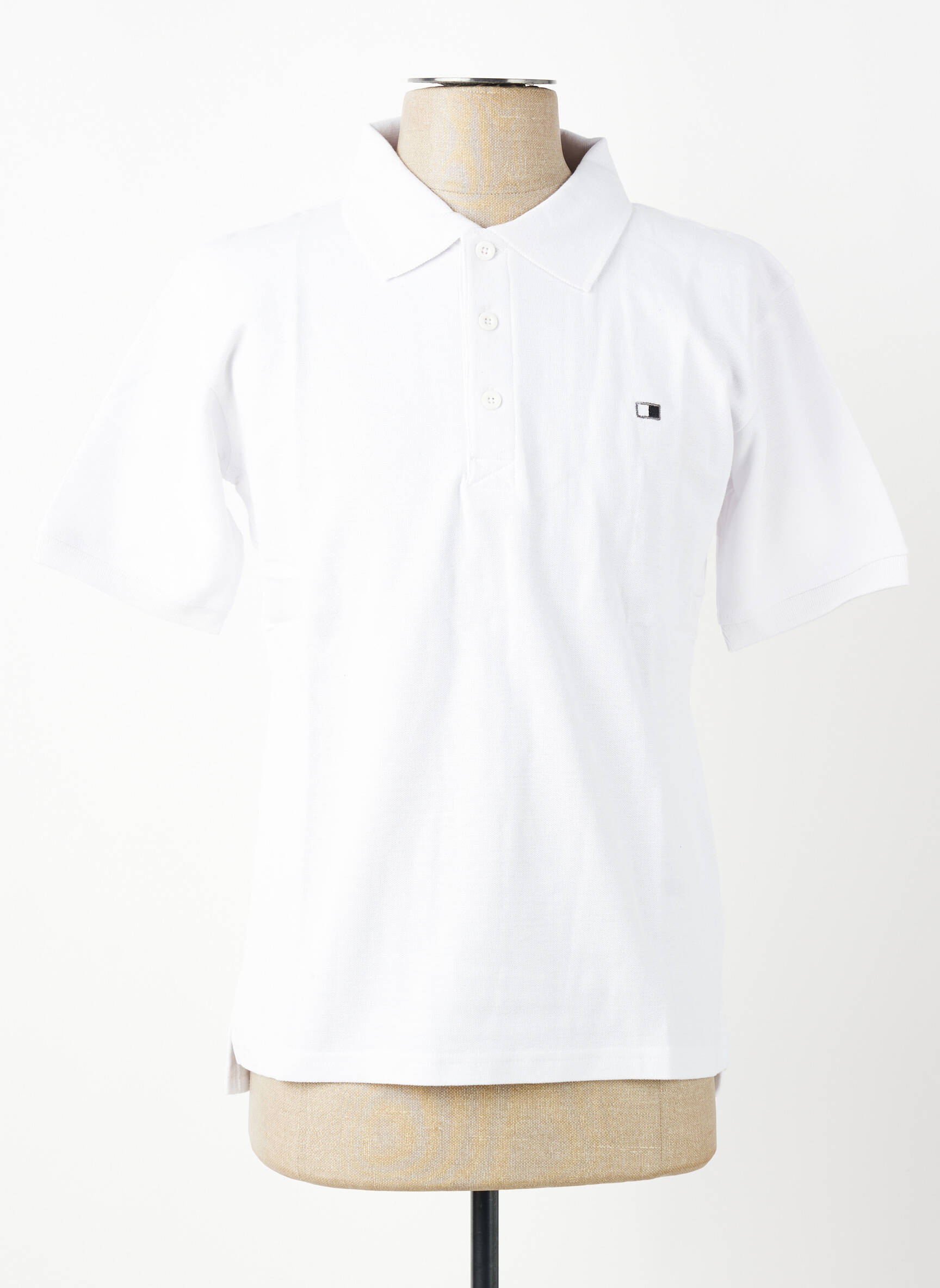 Polo croială dreaptă mâneci scurte alb GWEN & BLACK bărbat