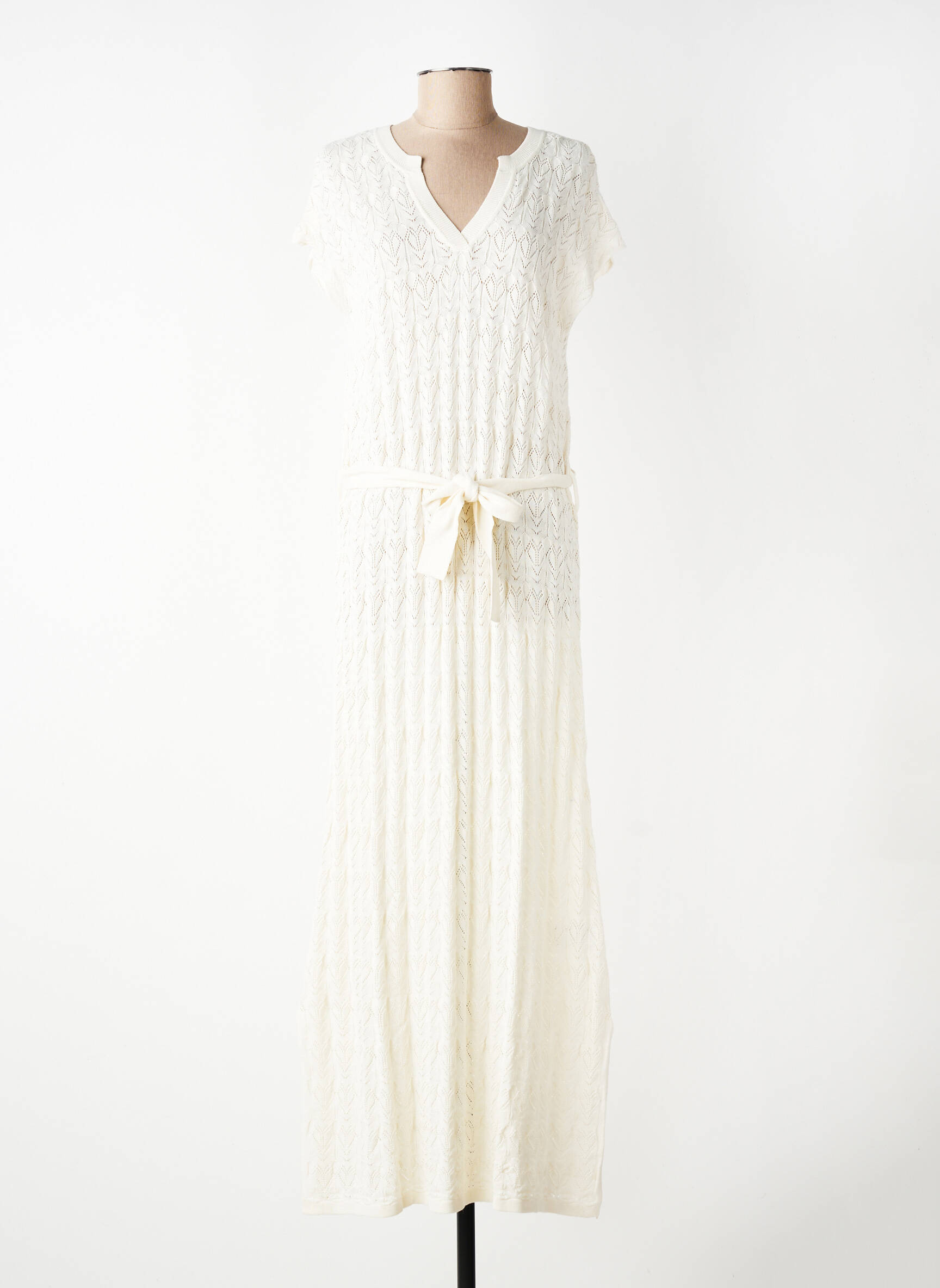 Rochie de plajă croială cambrată bej C'EST BEAU LA VIE femeie