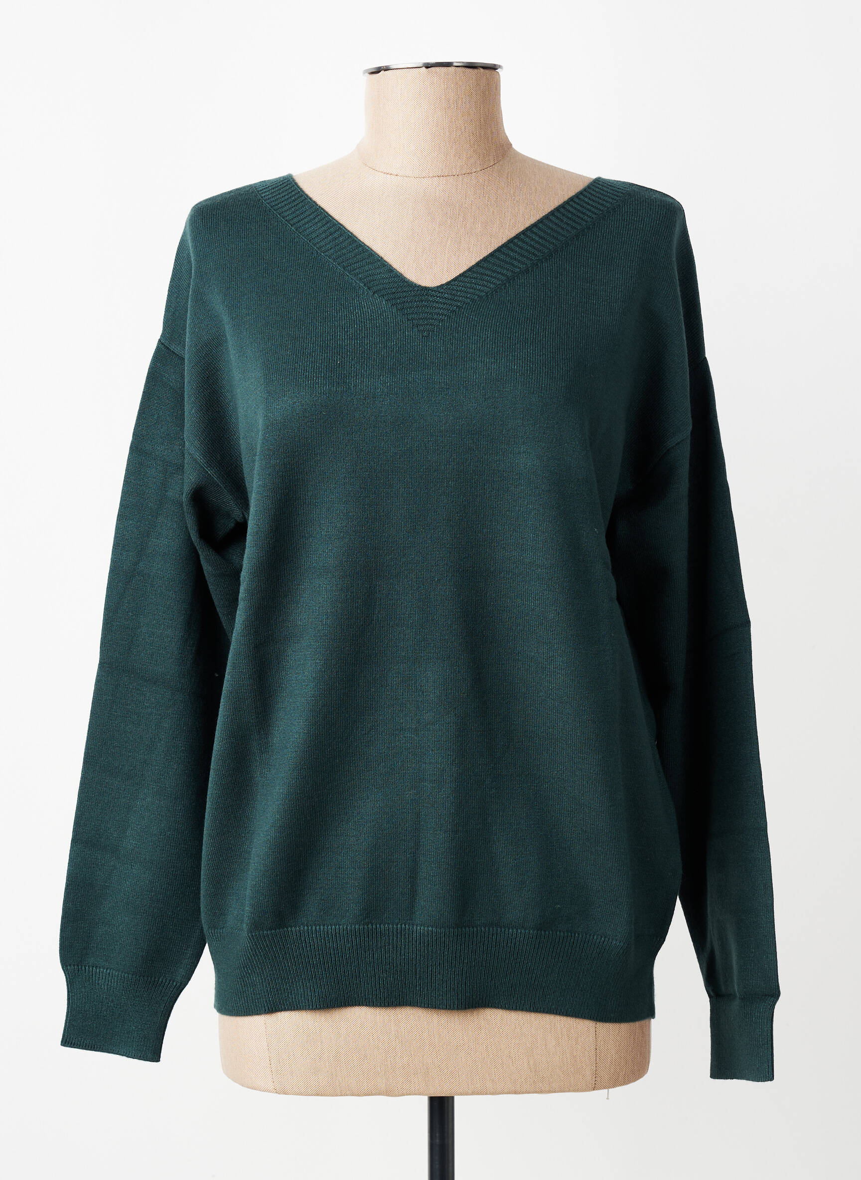 Pulover croială dreaptă mâneci lungi verde ZILCH femeie