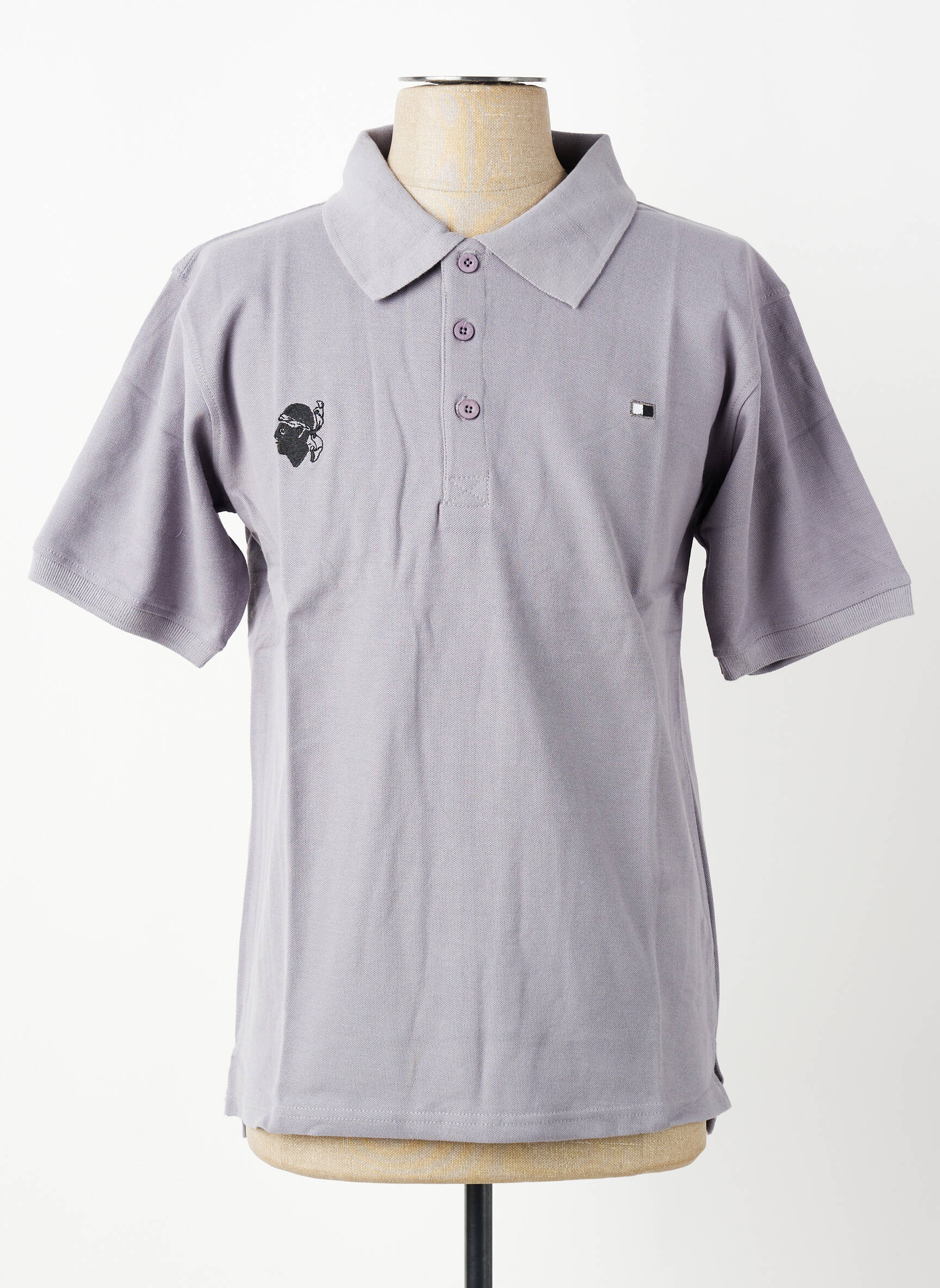 Polo croială dreaptă mâneci scurte gri GWEN & BLACK bărbat