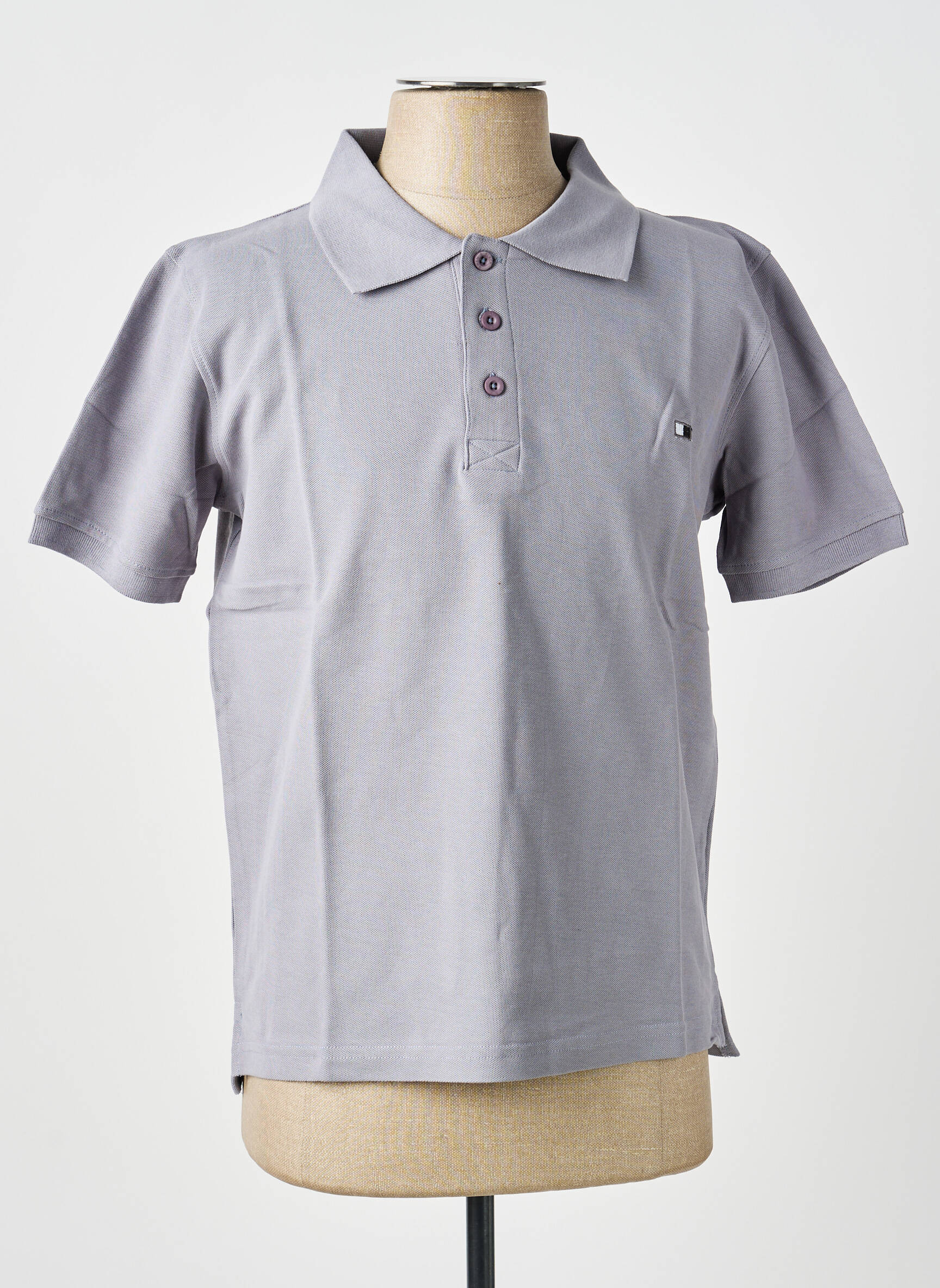 Polo croială dreaptă mâneci scurte gri GWEN & BLACK bărbat