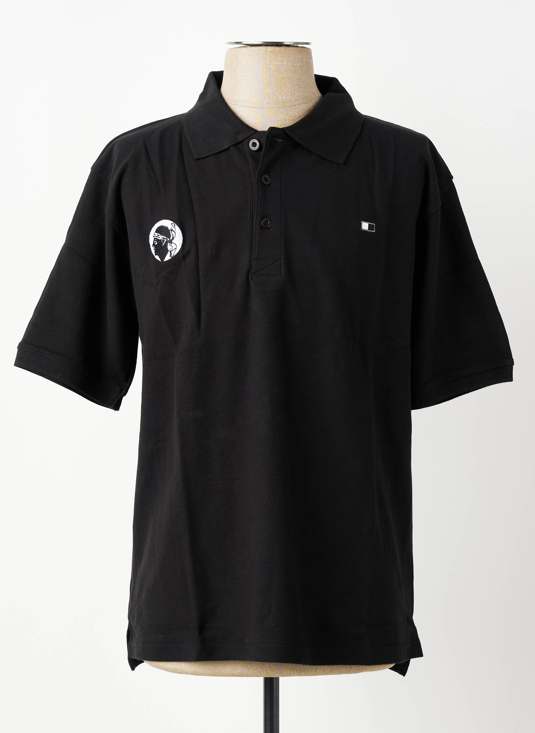 Polo croială dreaptă mâneci scurte negru GWEN & BLACK bărbat