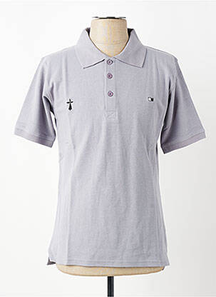 Polo croială dreaptă mâneci scurte gri GWEN & BLACK bărbat