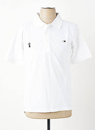 Polo croială dreaptă mâneci scurte alb GWEN & BLACK bărbat